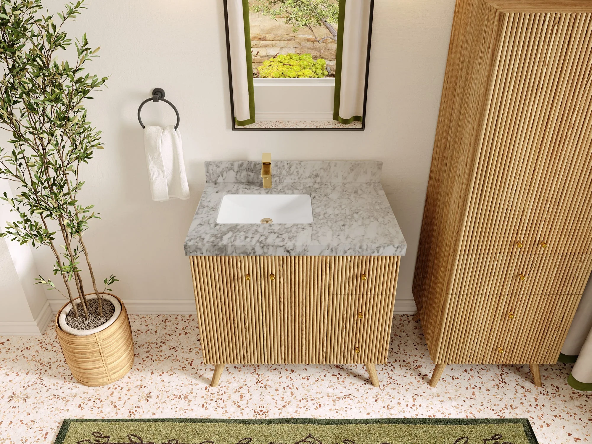 Pasadena White Oak 36 in. W x 22 in. D Left Offset Sink Bathroom Vanity - Image 19