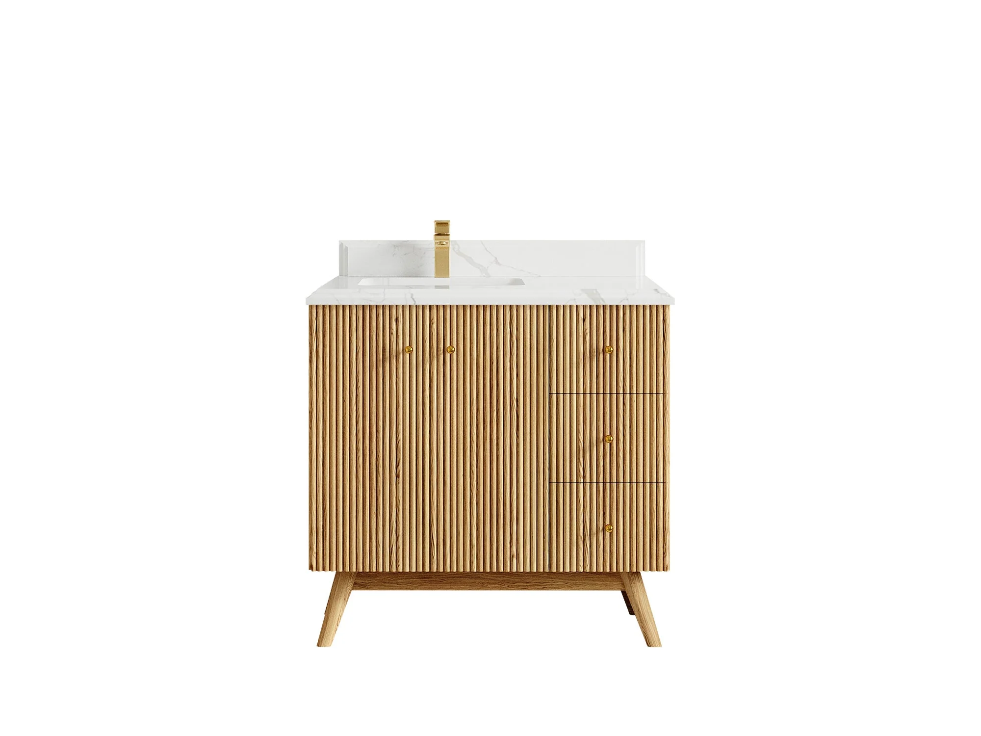 Pasadena White Oak 36 in. W x 22 in. D Left Offset Sink Bathroom Vanity - Image 24