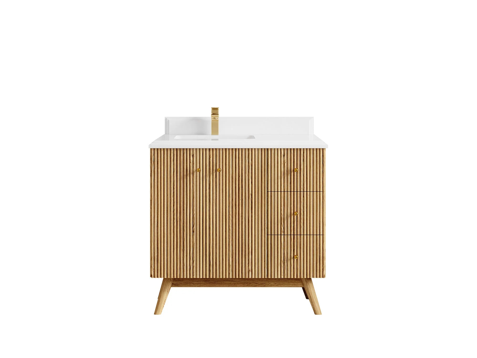 Pasadena White Oak 36 in. W x 22 in. D Left Offset Sink Bathroom Vanity - Image 28