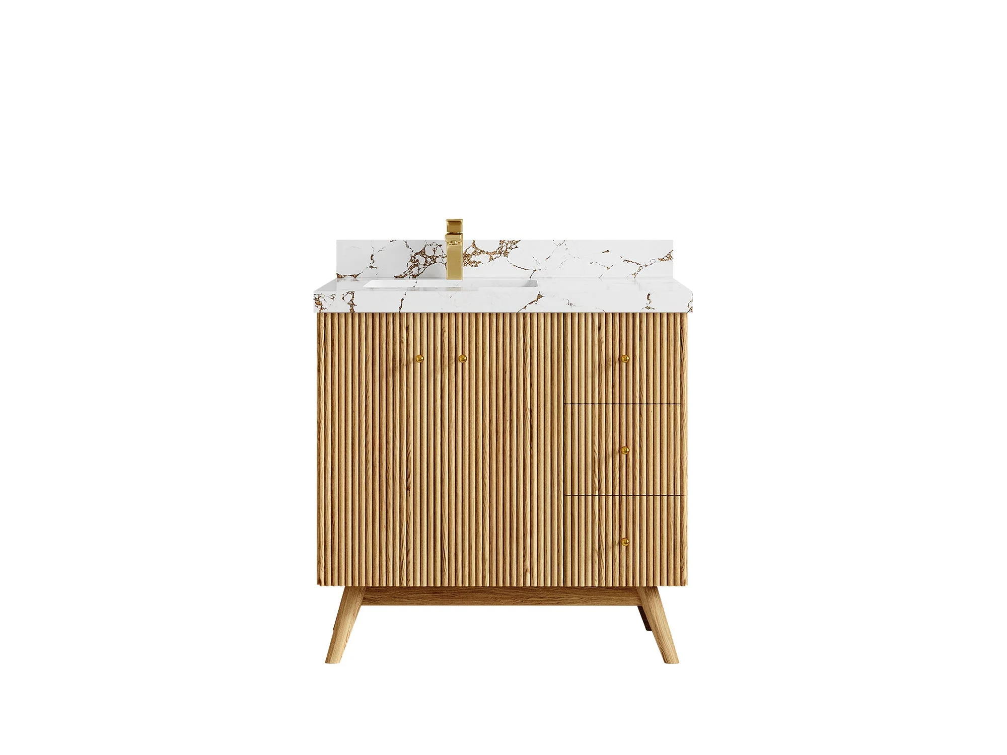 Pasadena White Oak 36 in. W x 22 in. D Left Offset Sink Bathroom Vanity - Image 36