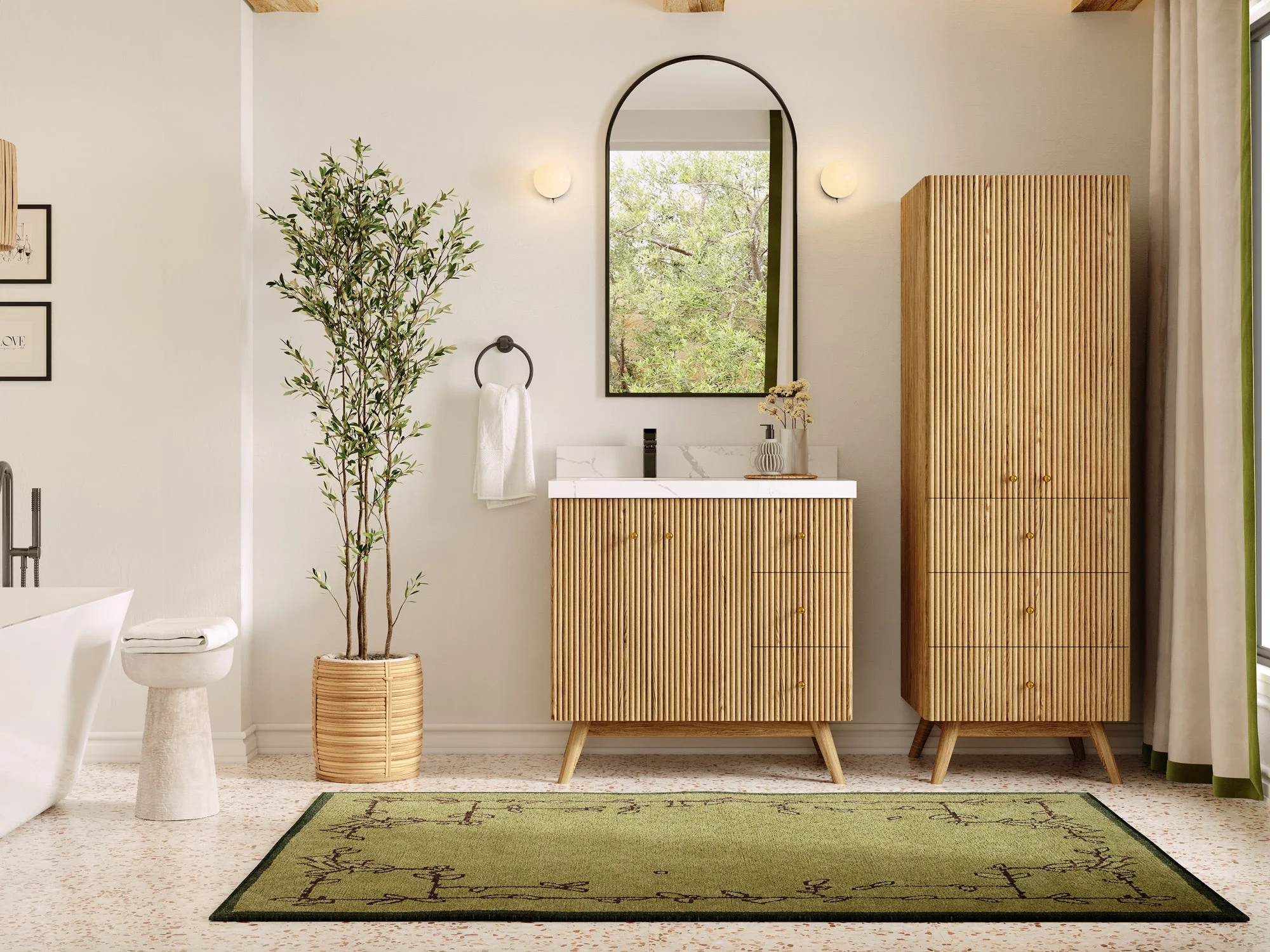 Pasadena White Oak 36 in. W x 22 in. D Left Offset Sink Bathroom Vanity - Image 4