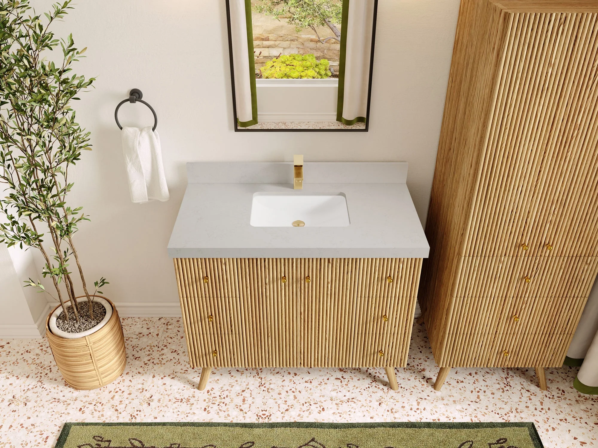 Pasadena White Oak 42 in. W x 22 in. D Single Sink Bathroom Vanity - Image 21