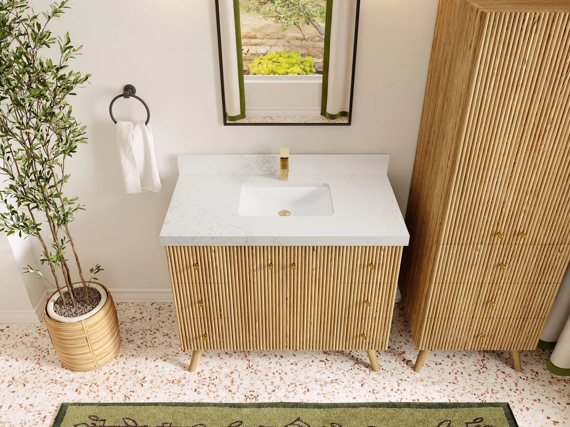 Pasadena White Oak 42 in. W x 22 in. D Single Sink Bathroom Vanity - Image 29