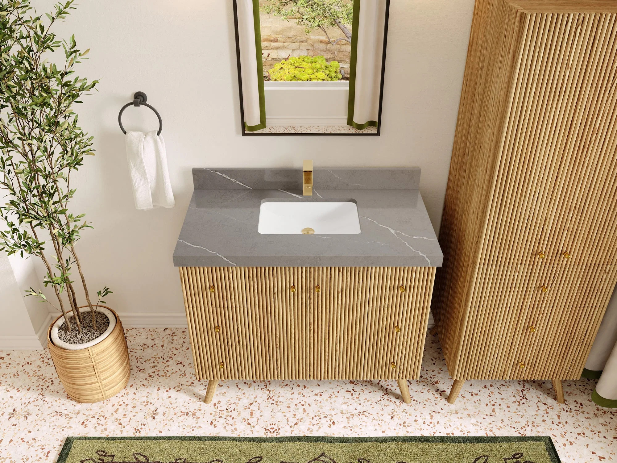 Pasadena White Oak 42 in. W x 22 in. D Single Sink Bathroom Vanity - Image 33