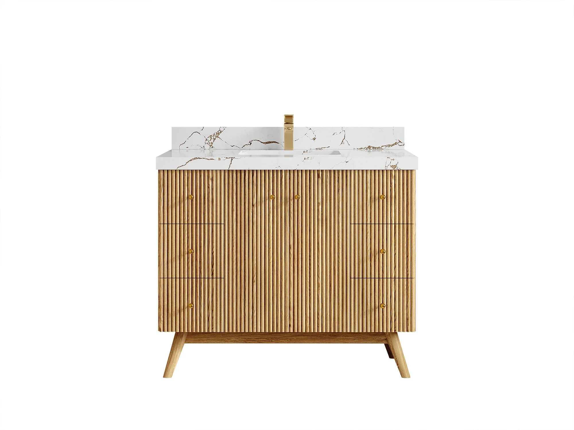 Pasadena White Oak 42 in. W x 22 in. D Single Sink Bathroom Vanity - Image 36