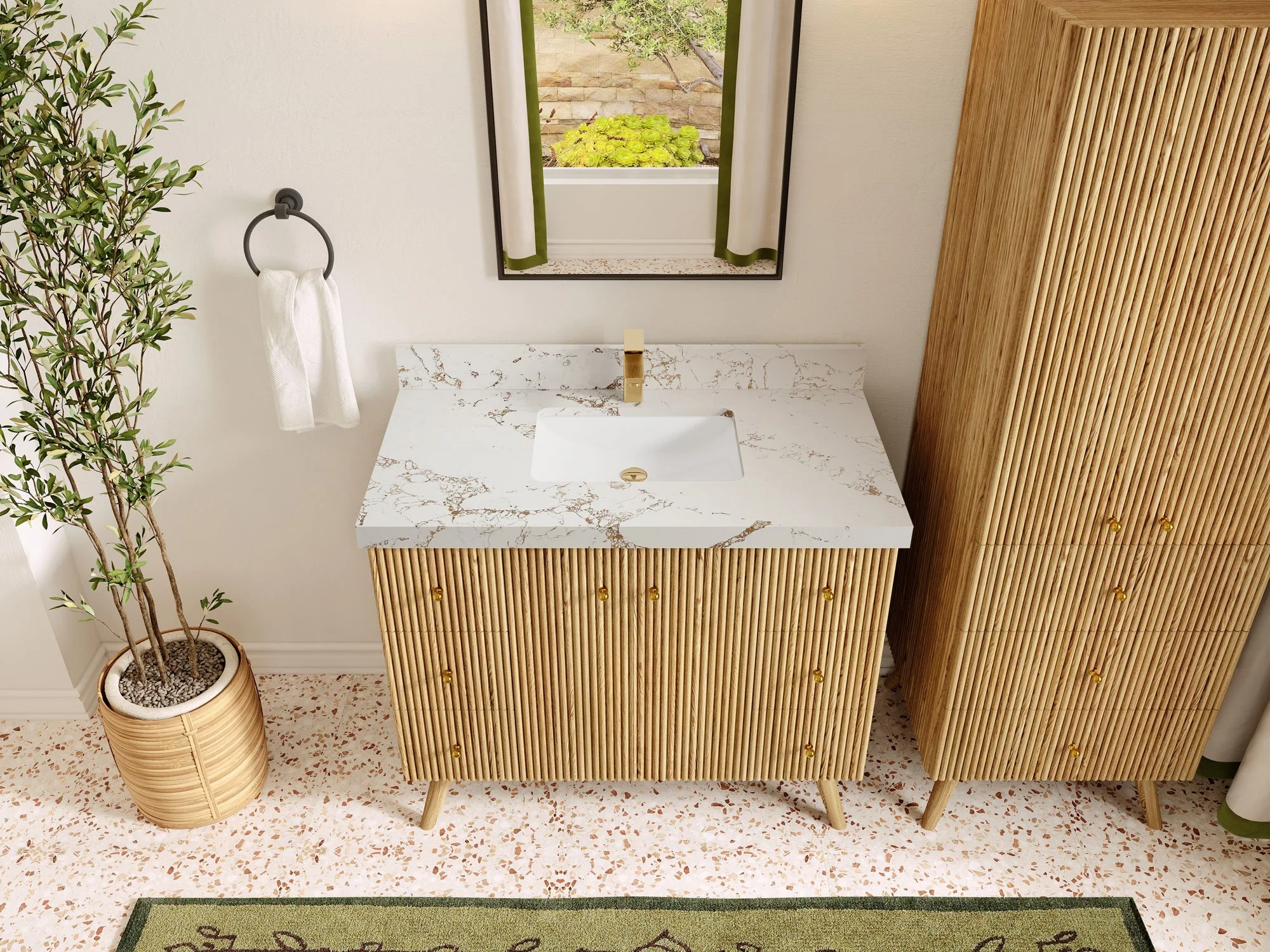 Pasadena White Oak 42 in. W x 22 in. D Single Sink Bathroom Vanity - Image 37