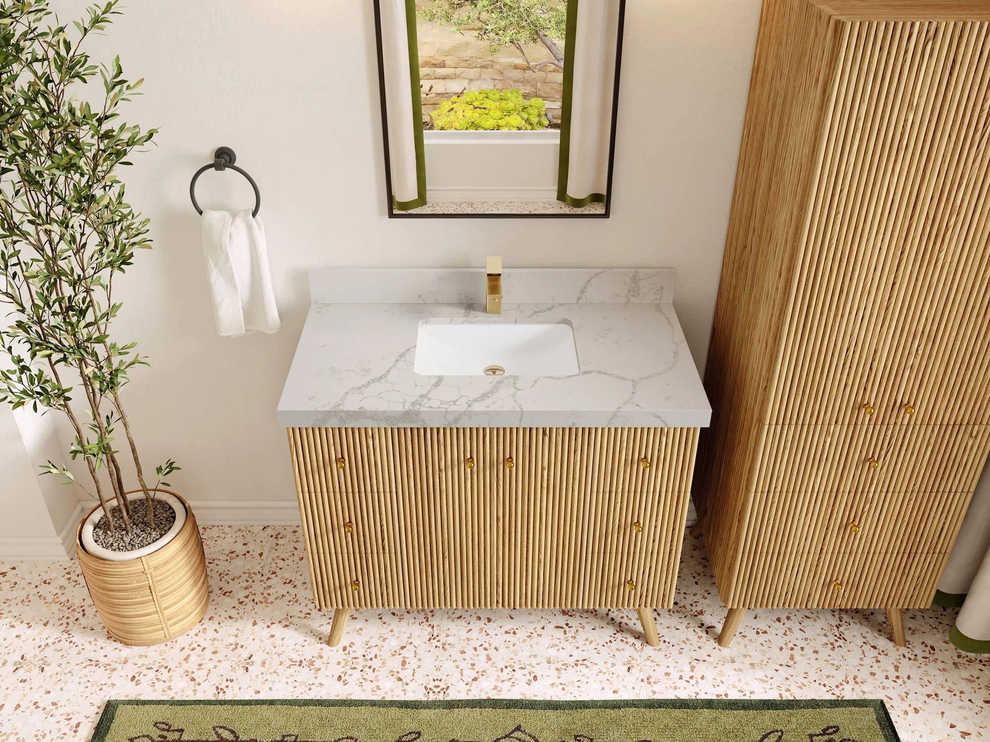Pasadena White Oak 42 in. W x 22 in. D Single Sink Bathroom Vanity - Image 41