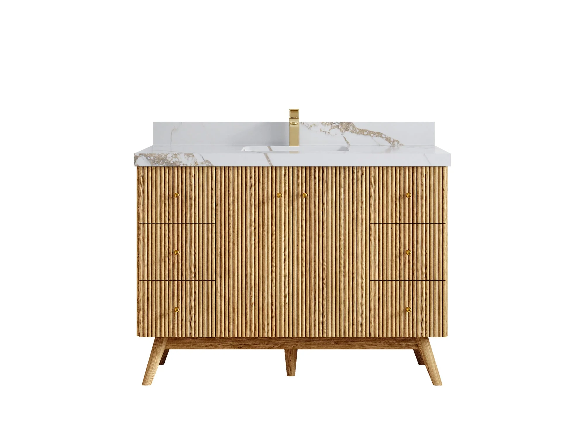Pasadena White Oak 48 in. W x 22 in. D Single Sink Bathroom Vanity - Image 12