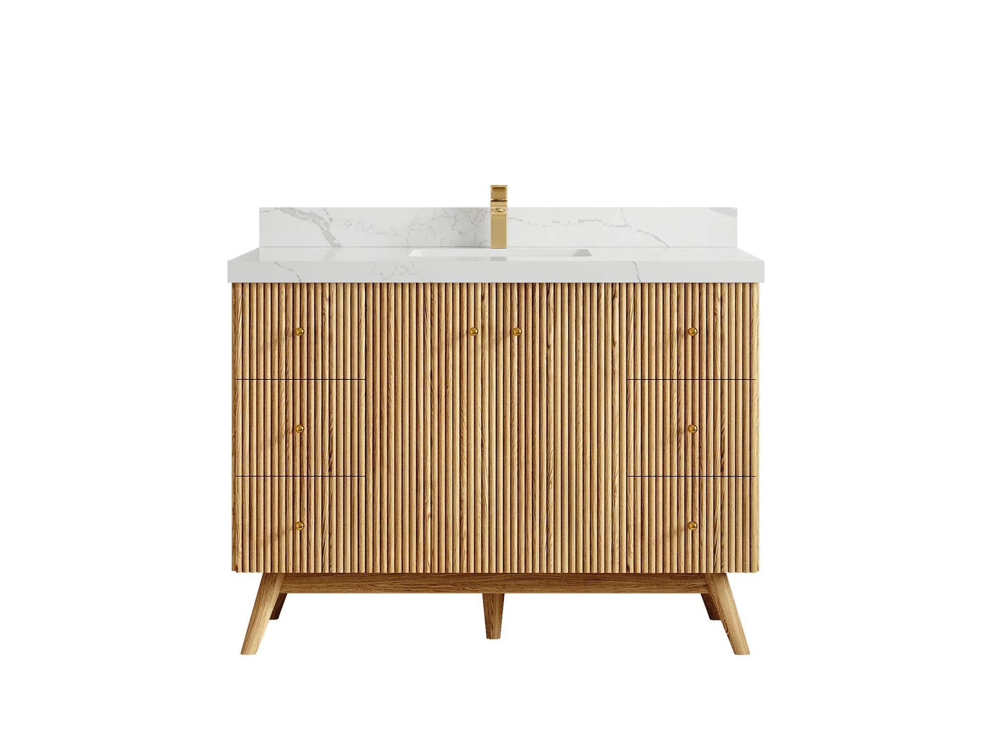 Pasadena White Oak 48 in. W x 22 in. D Single Sink Bathroom Vanity - Image 14