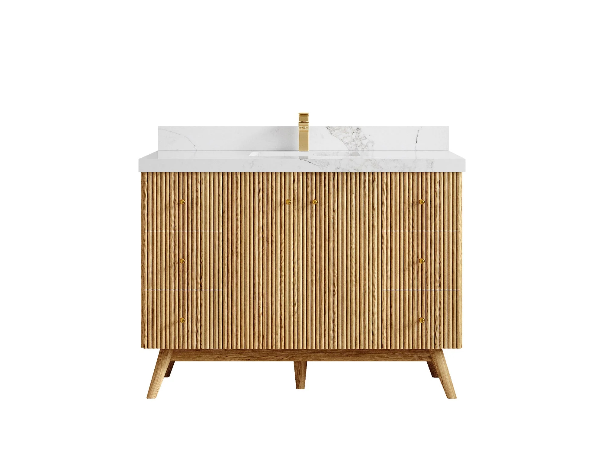 Pasadena White Oak 48 in. W x 22 in. D Single Sink Bathroom Vanity - Image 16