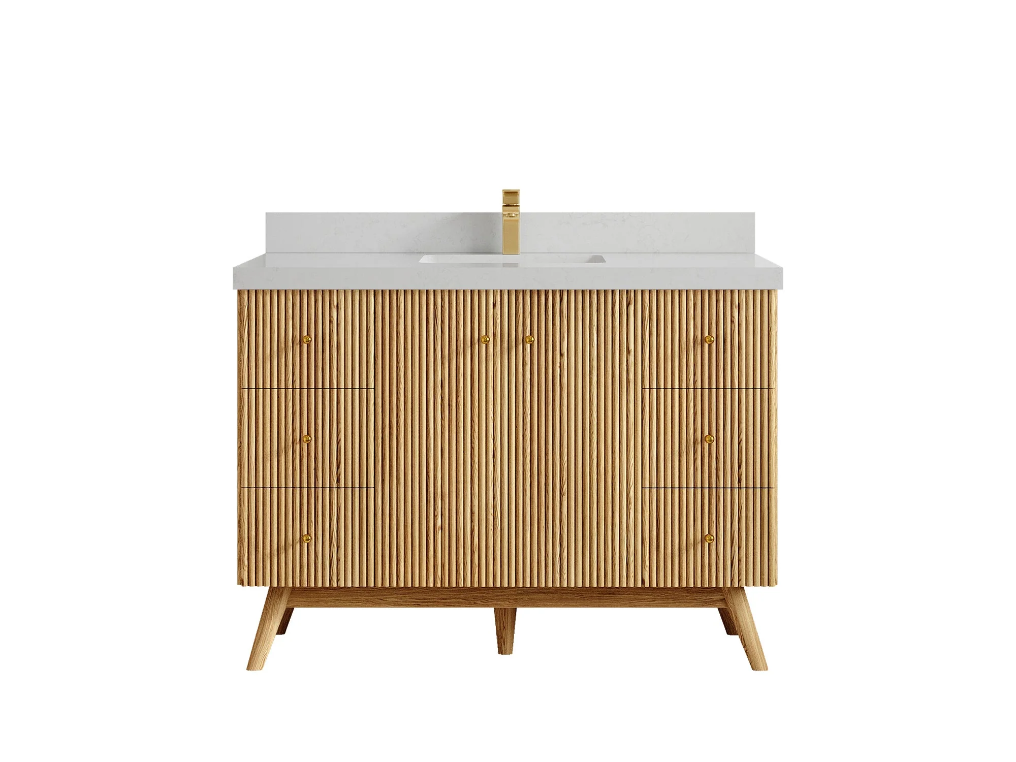 Pasadena White Oak 48 in. W x 22 in. D Single Sink Bathroom Vanity - Image 22