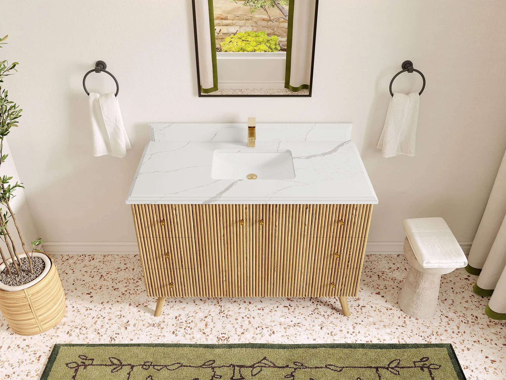 Pasadena White Oak 48 in. W x 22 in. D Single Sink Bathroom Vanity - Image 23