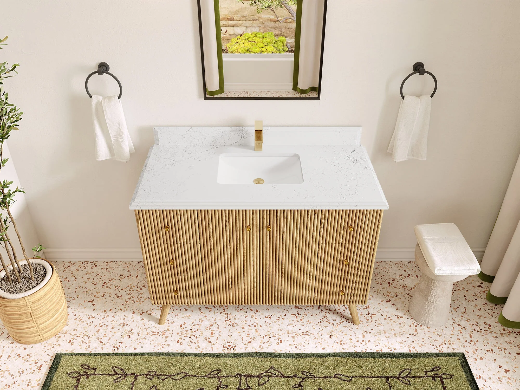 Pasadena White Oak 48 in. W x 22 in. D Single Sink Bathroom Vanity - Image 25