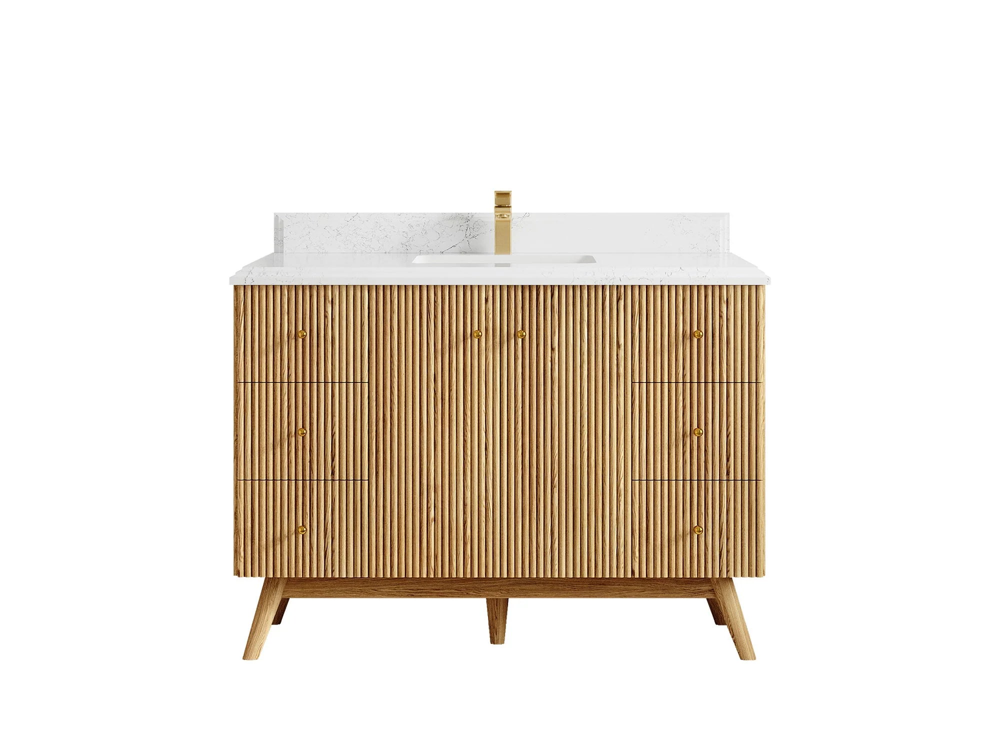 Pasadena White Oak 48 in. W x 22 in. D Single Sink Bathroom Vanity - Image 26