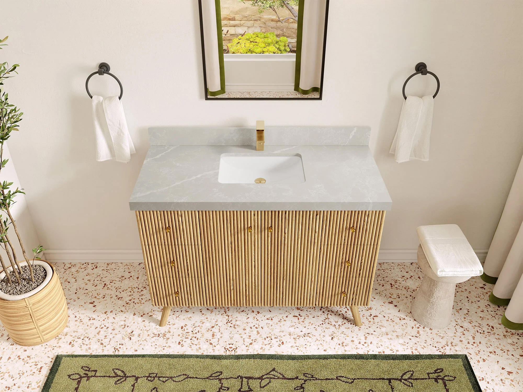 Pasadena White Oak 48 in. W x 22 in. D Single Sink Bathroom Vanity - Image 31