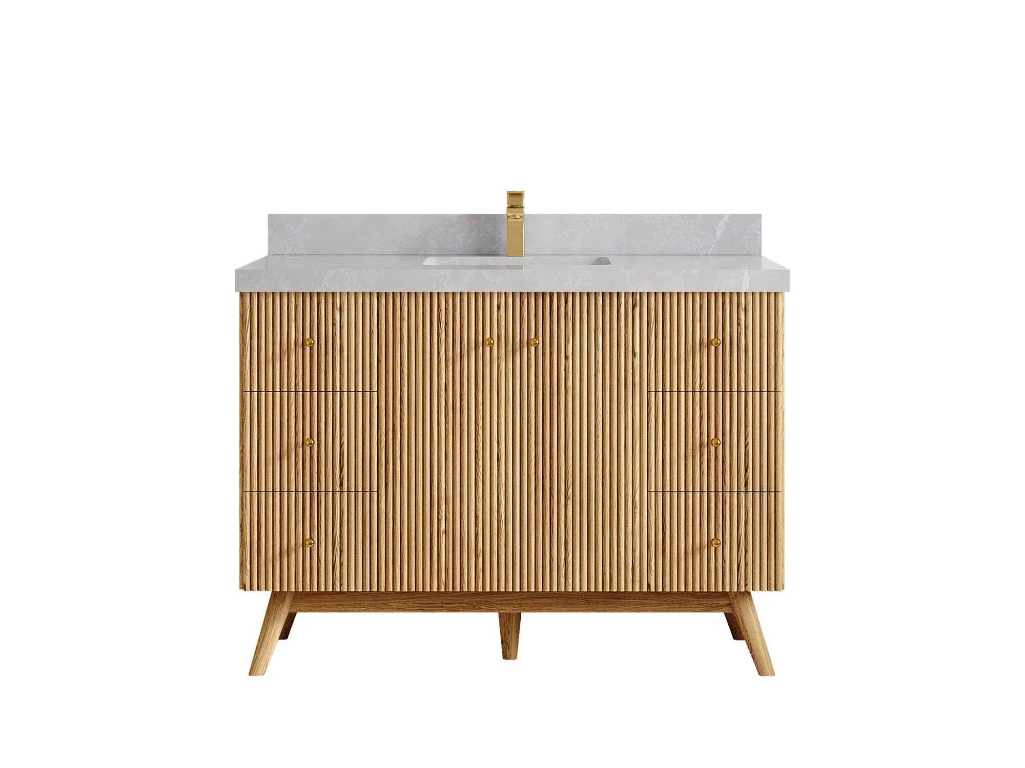 Pasadena White Oak 48 in. W x 22 in. D Single Sink Bathroom Vanity - Image 32