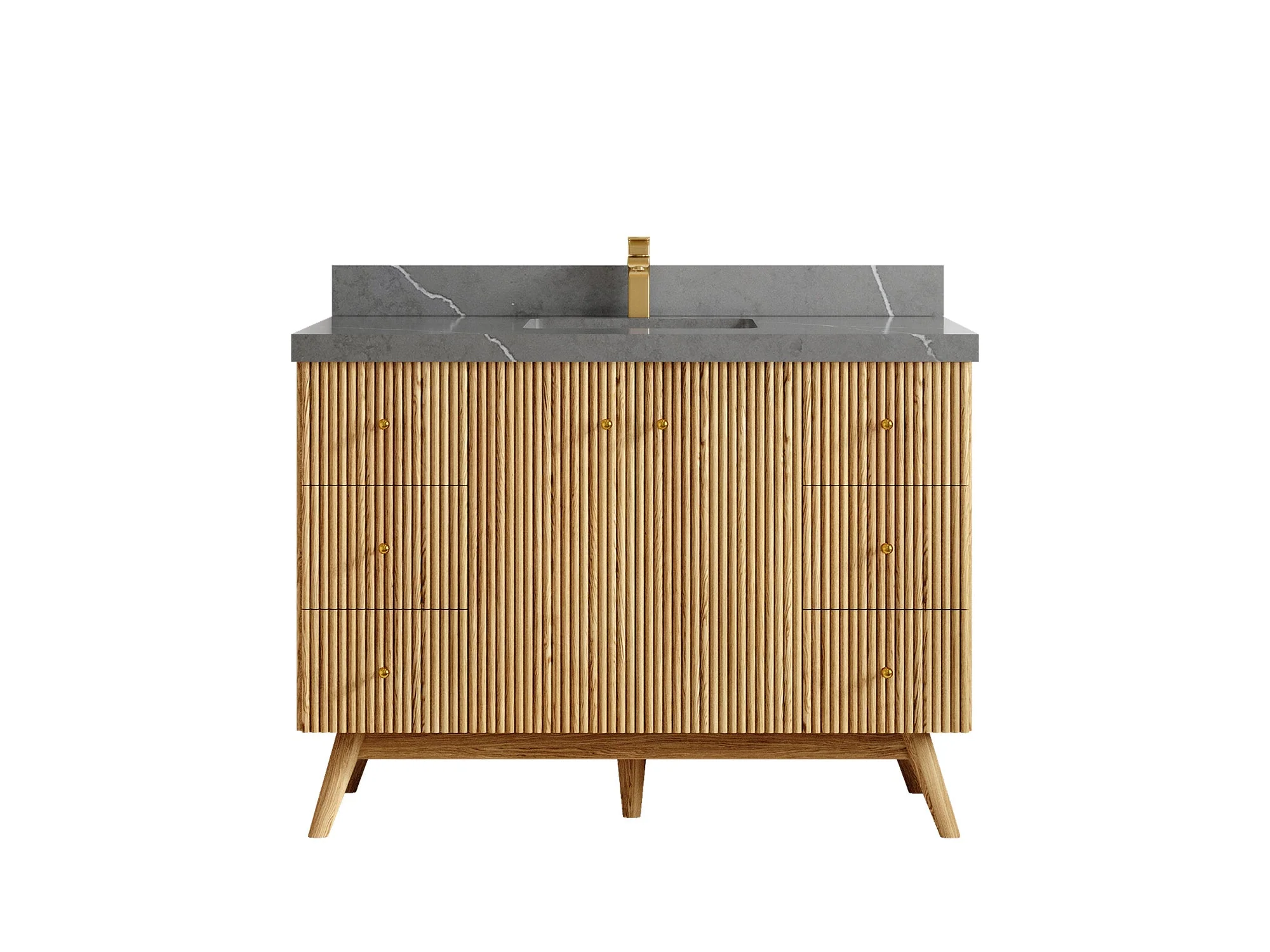 Pasadena White Oak 48 in. W x 22 in. D Single Sink Bathroom Vanity - Image 34