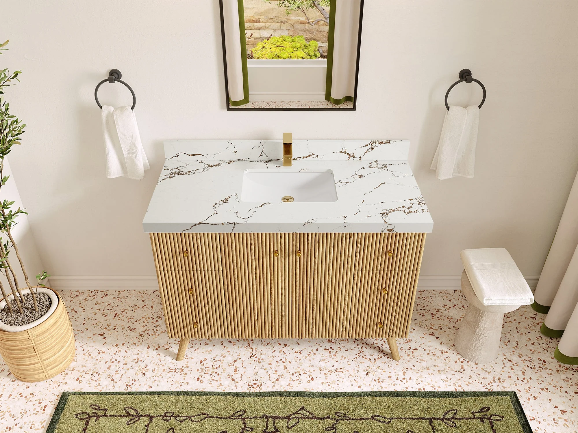 Pasadena White Oak 48 in. W x 22 in. D Single Sink Bathroom Vanity - Image 35
