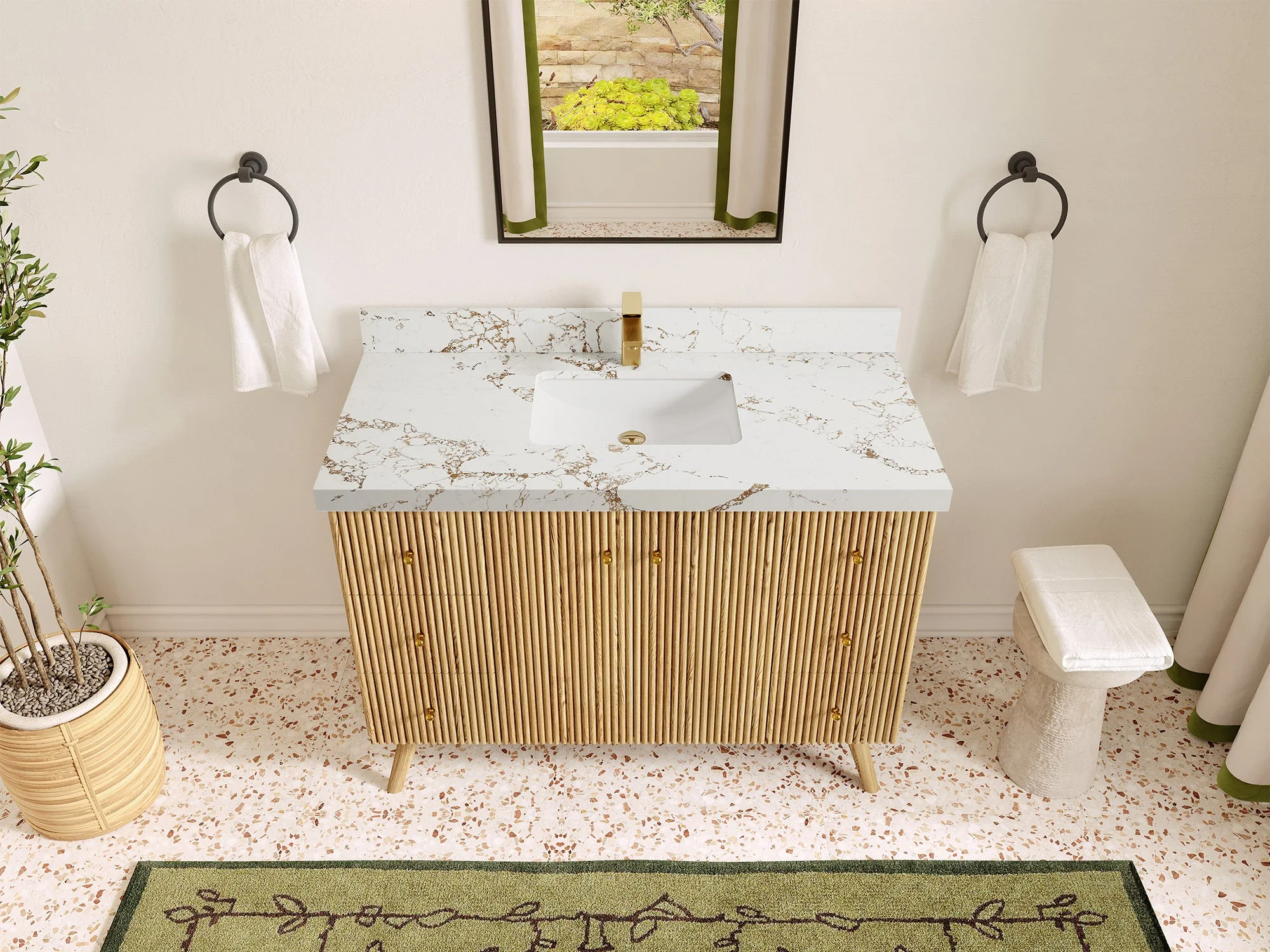 Pasadena White Oak 48 in. W x 22 in. D Single Sink Bathroom Vanity - Image 37