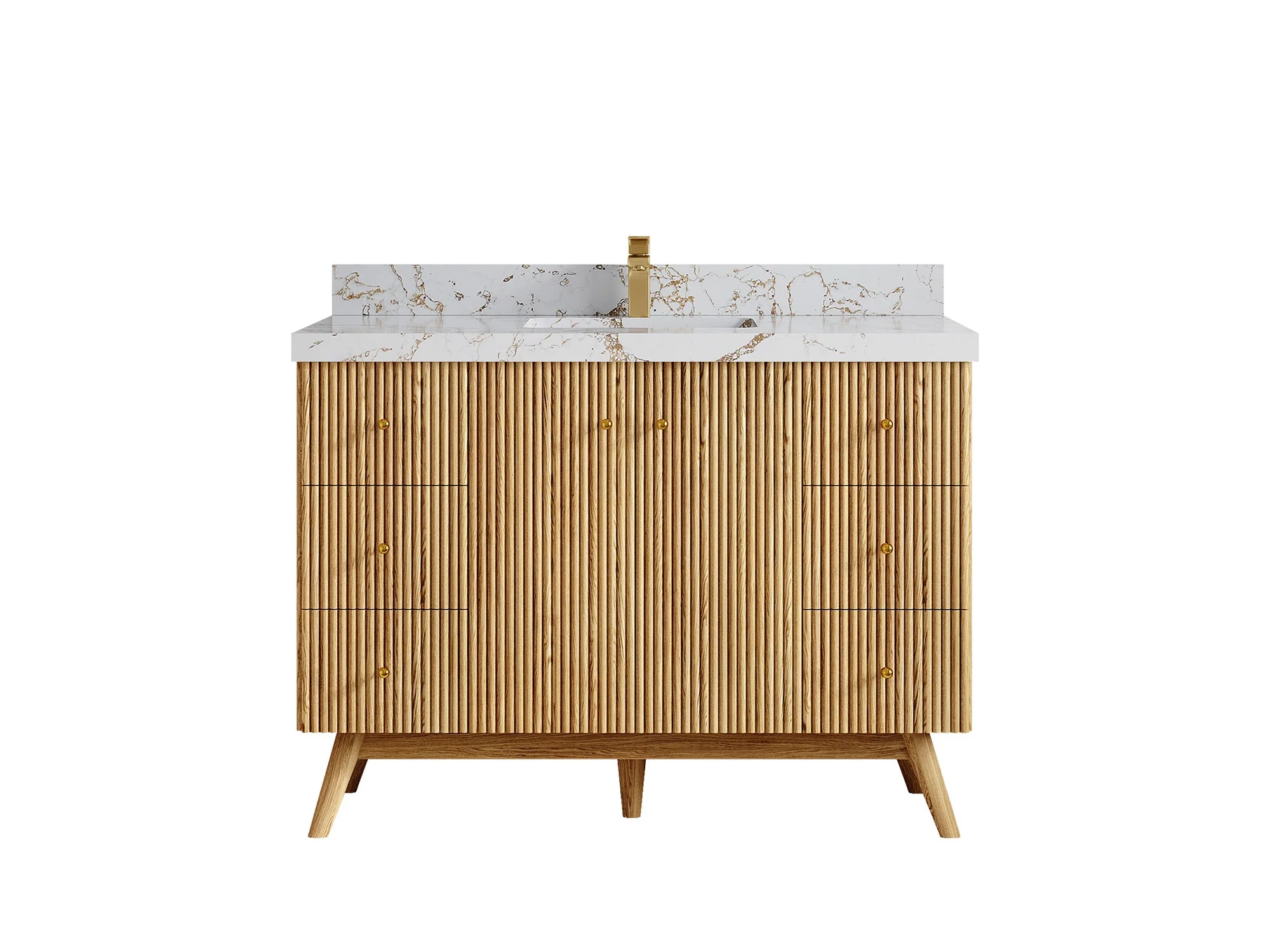 Pasadena White Oak 48 in. W x 22 in. D Single Sink Bathroom Vanity - Image 38