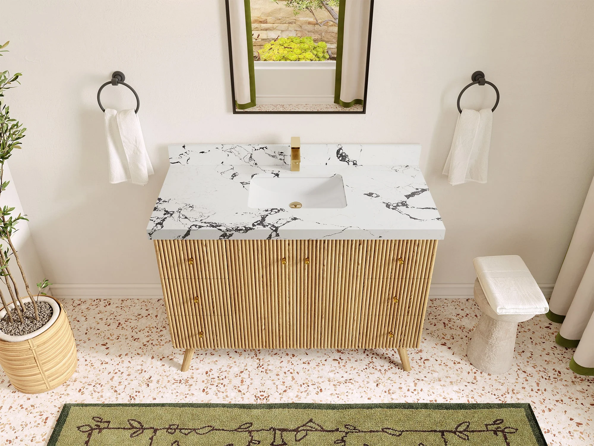 Pasadena White Oak 48 in. W x 22 in. D Single Sink Bathroom Vanity - Image 39