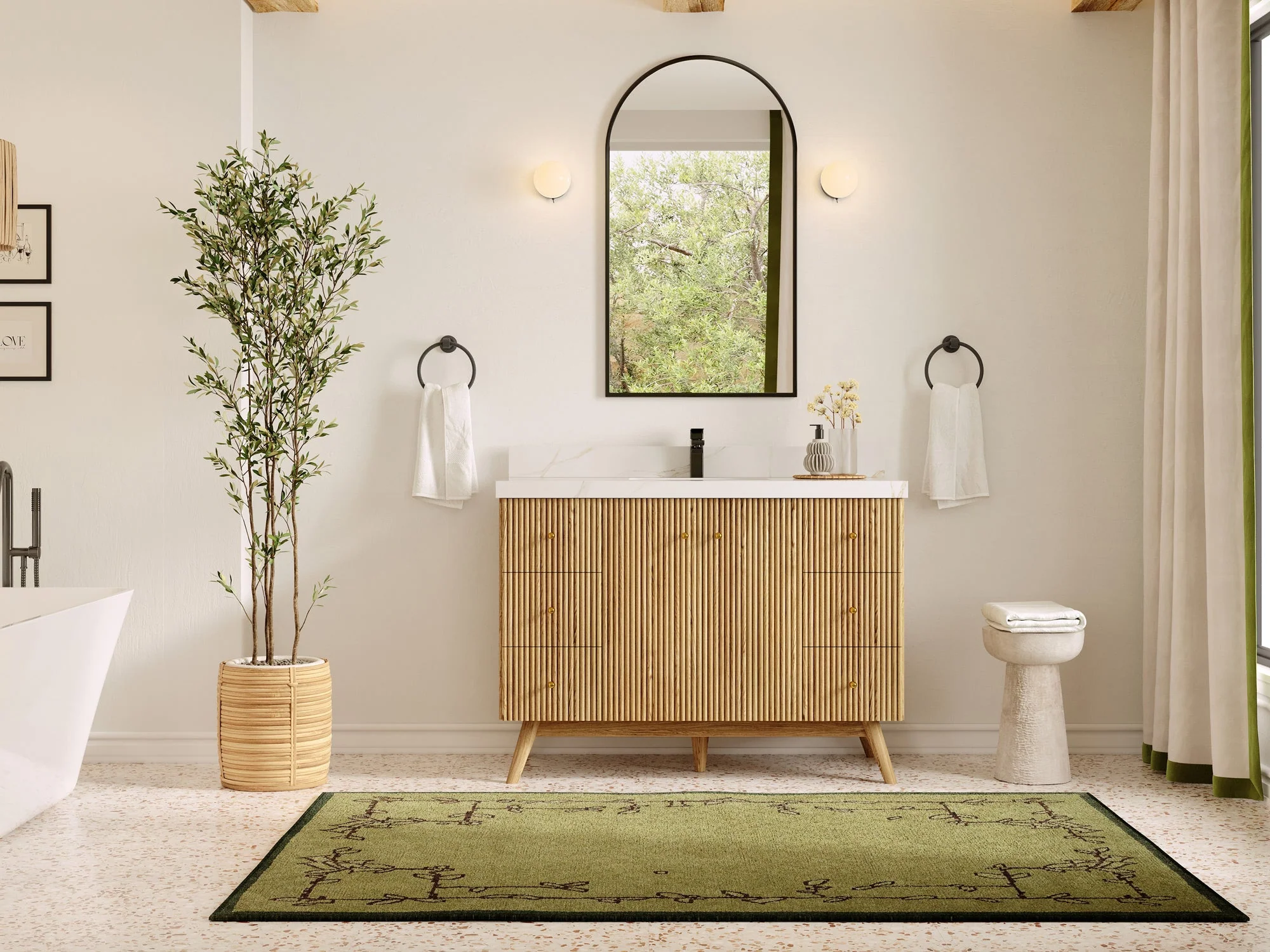 Pasadena White Oak 48 in. W x 22 in. D Single Sink Bathroom Vanity - Image 4