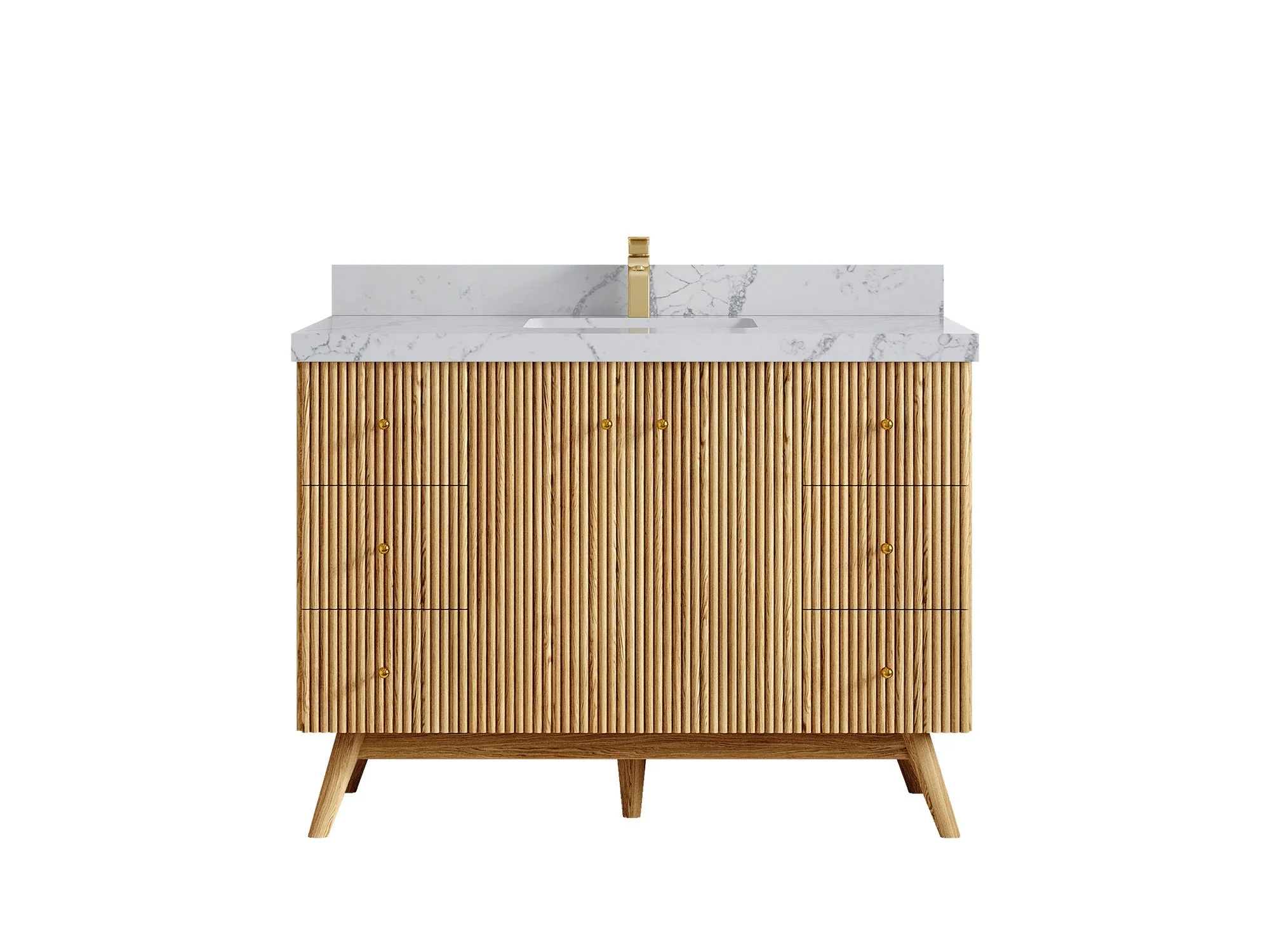 Pasadena White Oak 48 in. W x 22 in. D Single Sink Bathroom Vanity - Image 42