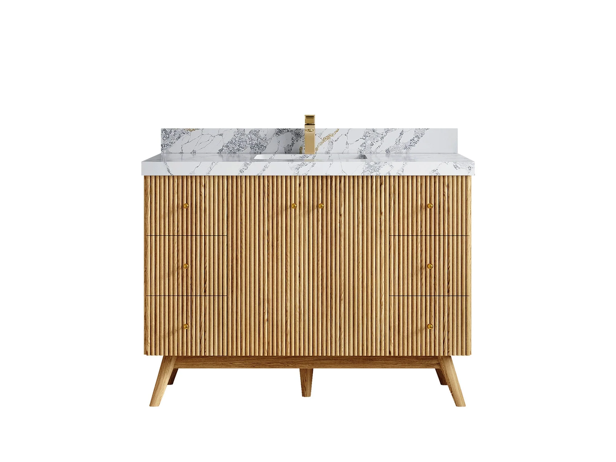 Pasadena White Oak 48 in. W x 22 in. D Single Sink Bathroom Vanity - Image 8