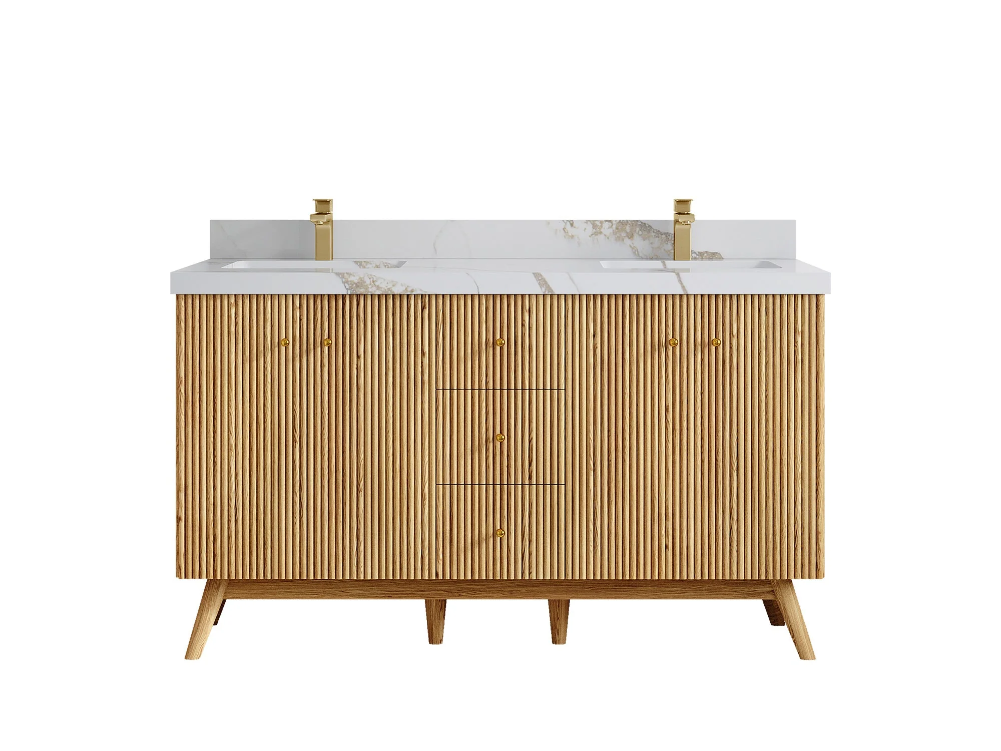 Pasadena White Oak 60 in. W x 22 in. D Double Sink Bathroom Vanity - Image 12