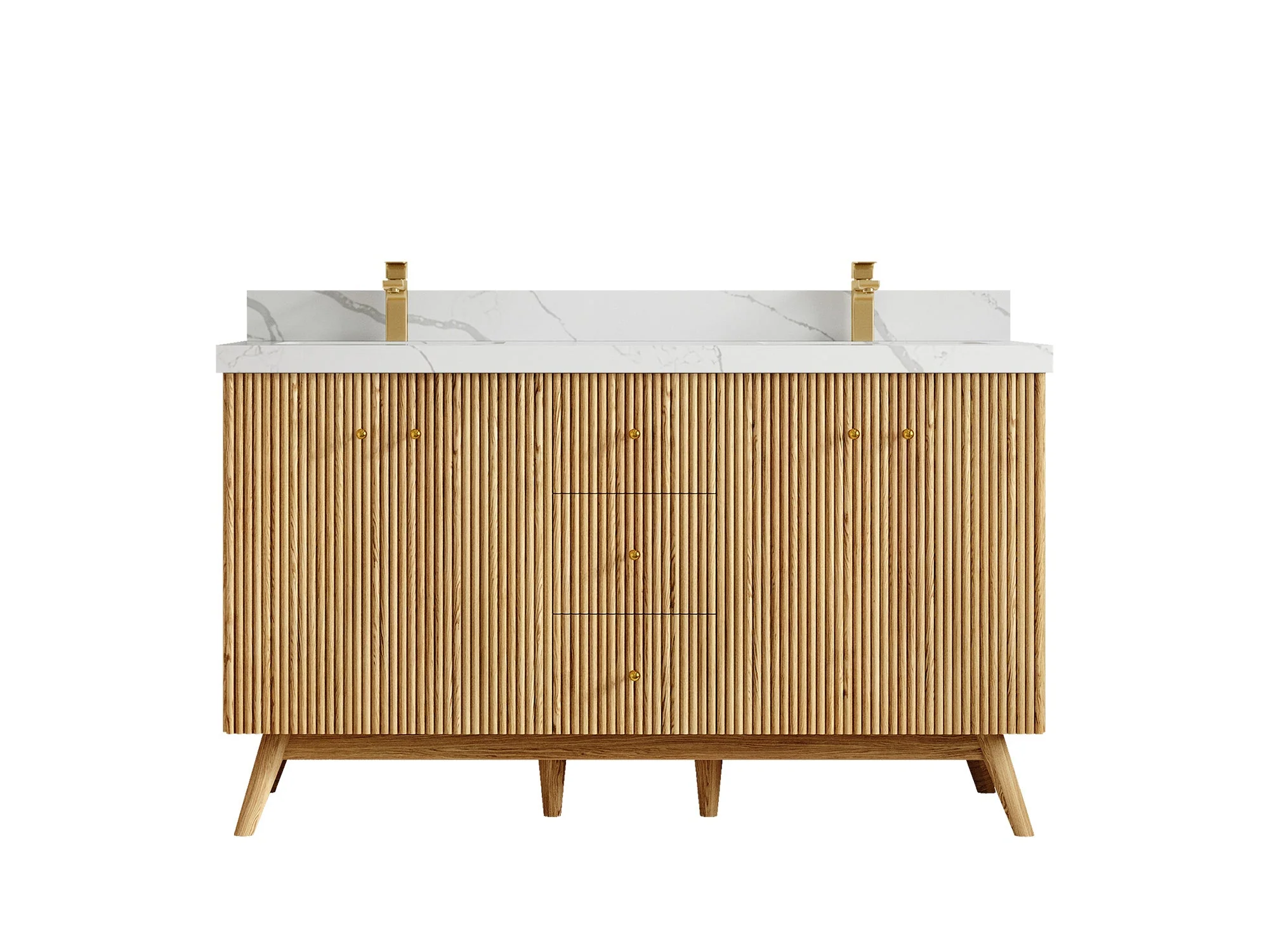 Pasadena White Oak 60 in. W x 22 in. D Double Sink Bathroom Vanity - Image 14