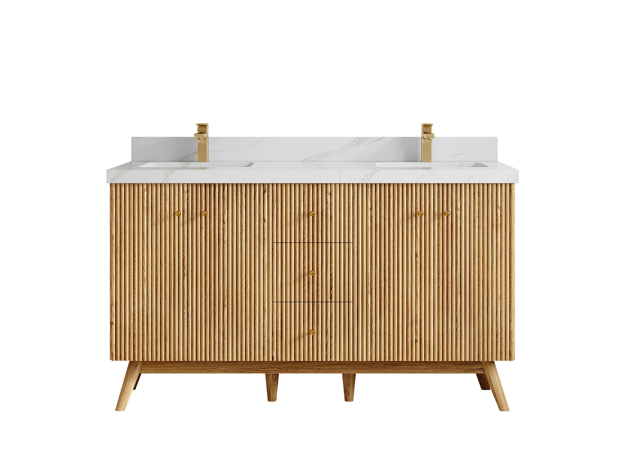 Pasadena White Oak 60 in. W x 22 in. D Double Sink Bathroom Vanity - Image 18