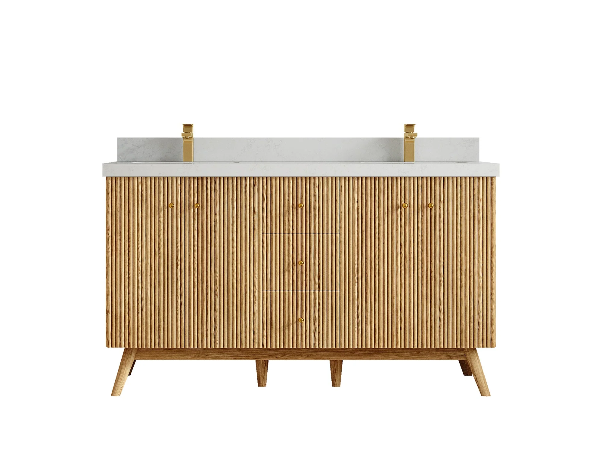 Pasadena White Oak 60 in. W x 22 in. D Double Sink Bathroom Vanity - Image 22