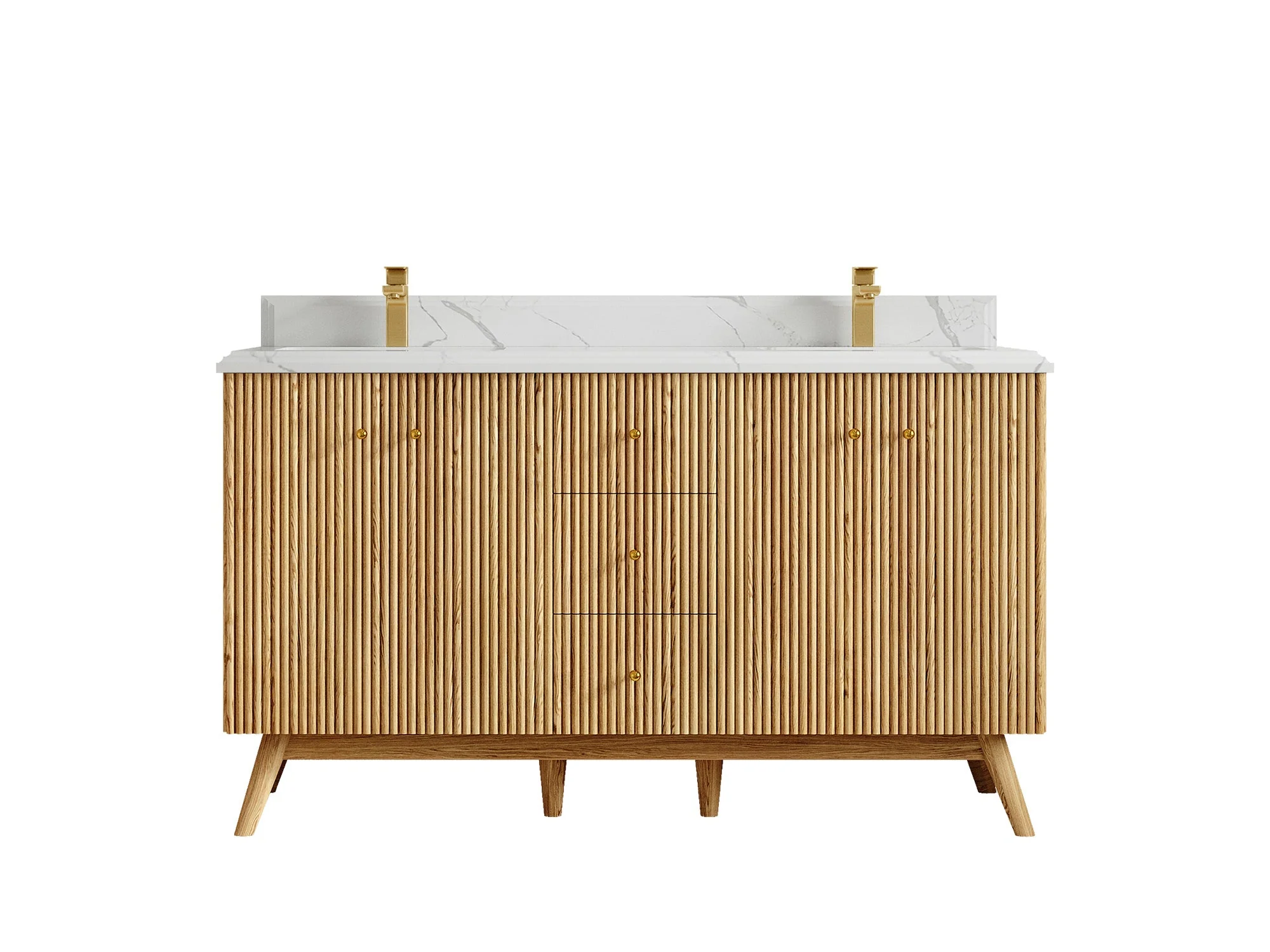 Pasadena White Oak 60 in. W x 22 in. D Double Sink Bathroom Vanity - Image 24