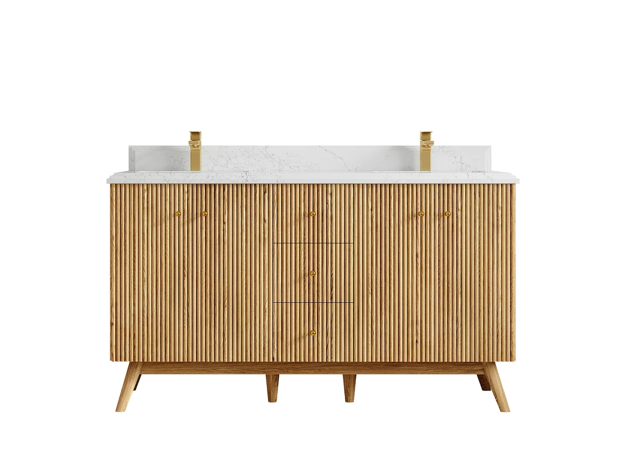 Pasadena White Oak 60 in. W x 22 in. D Double Sink Bathroom Vanity - Image 26