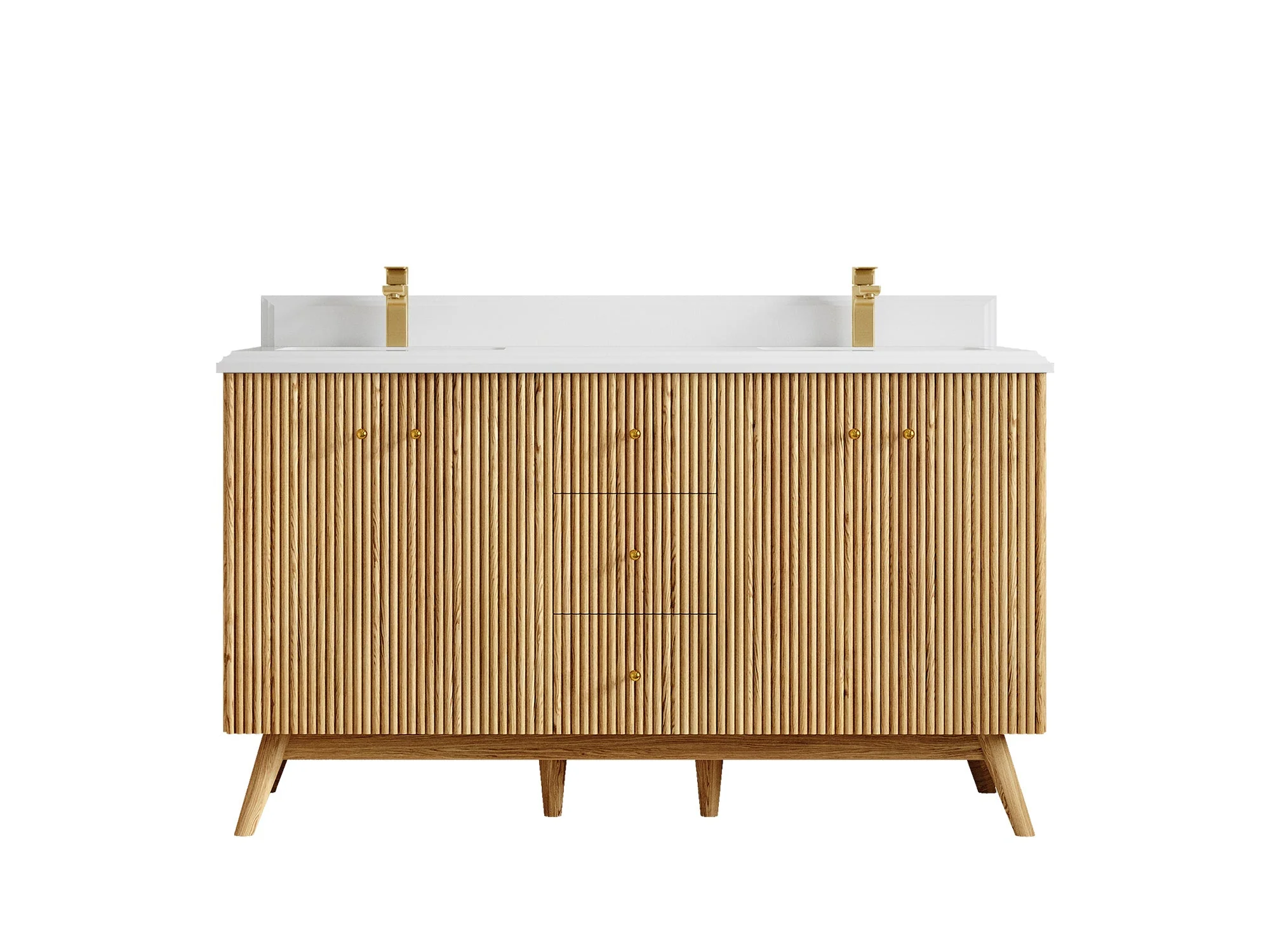 Pasadena White Oak 60 in. W x 22 in. D Double Sink Bathroom Vanity - Image 28