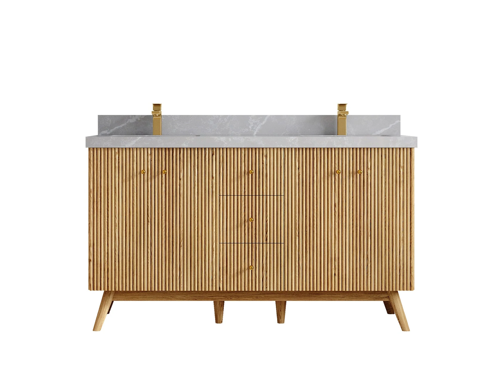 Pasadena White Oak 60 in. W x 22 in. D Double Sink Bathroom Vanity - Image 32