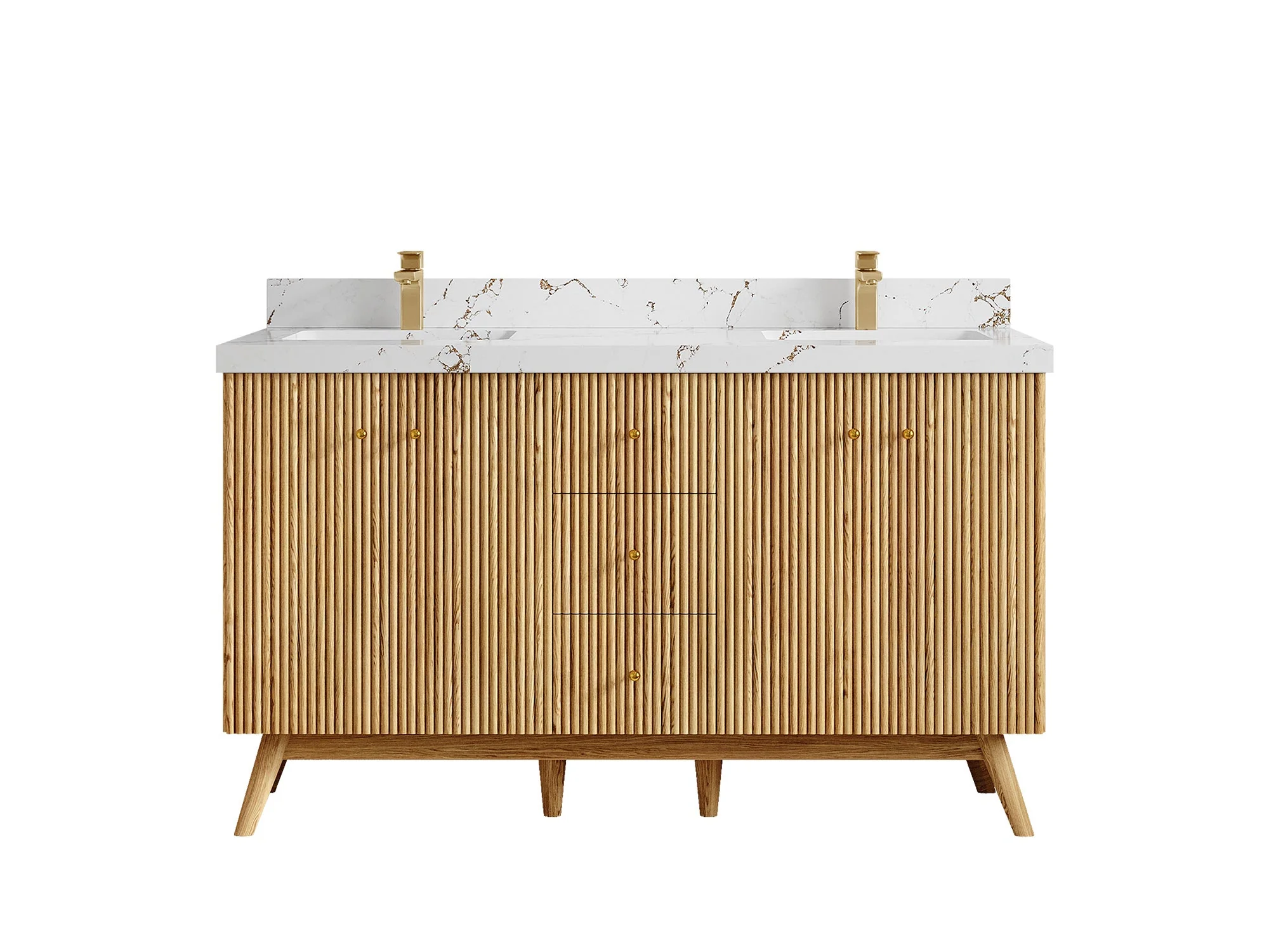 Pasadena White Oak 60 in. W x 22 in. D Double Sink Bathroom Vanity - Image 36