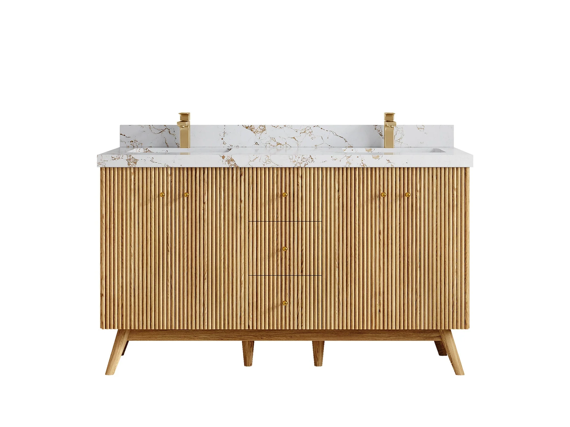 Pasadena White Oak 60 in. W x 22 in. D Double Sink Bathroom Vanity - Image 38