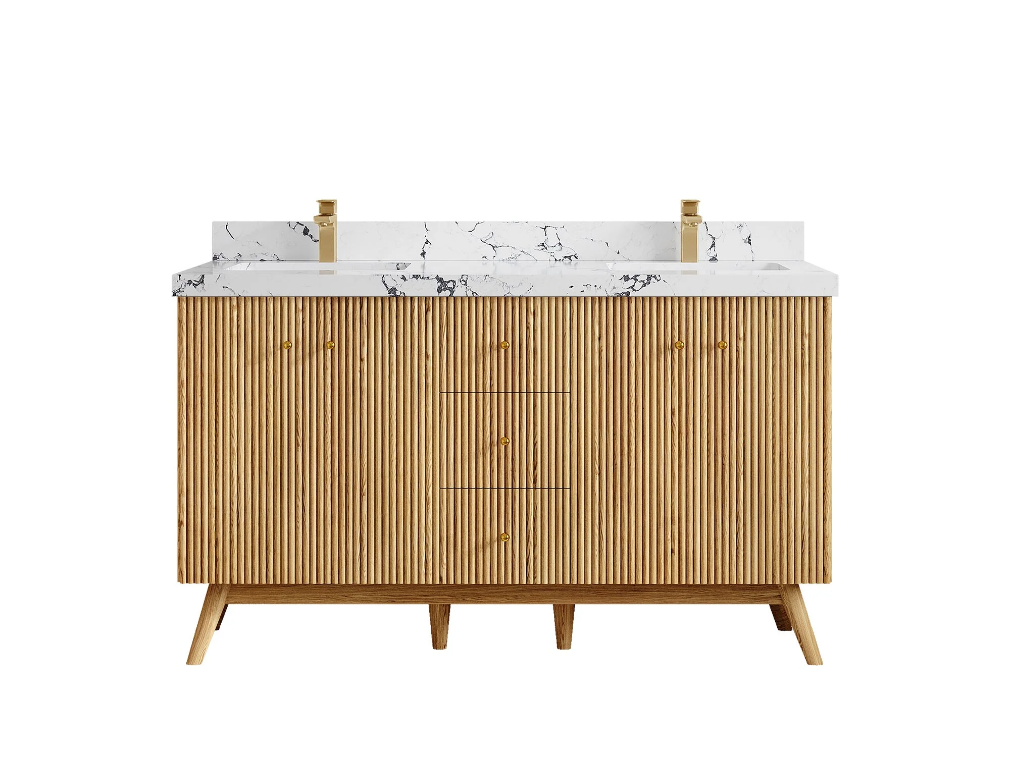 Pasadena White Oak 60 in. W x 22 in. D Double Sink Bathroom Vanity - Image 40