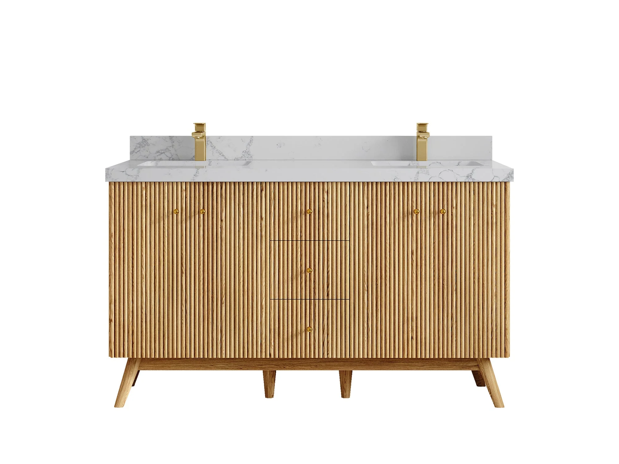 Pasadena White Oak 60 in. W x 22 in. D Double Sink Bathroom Vanity - Image 42