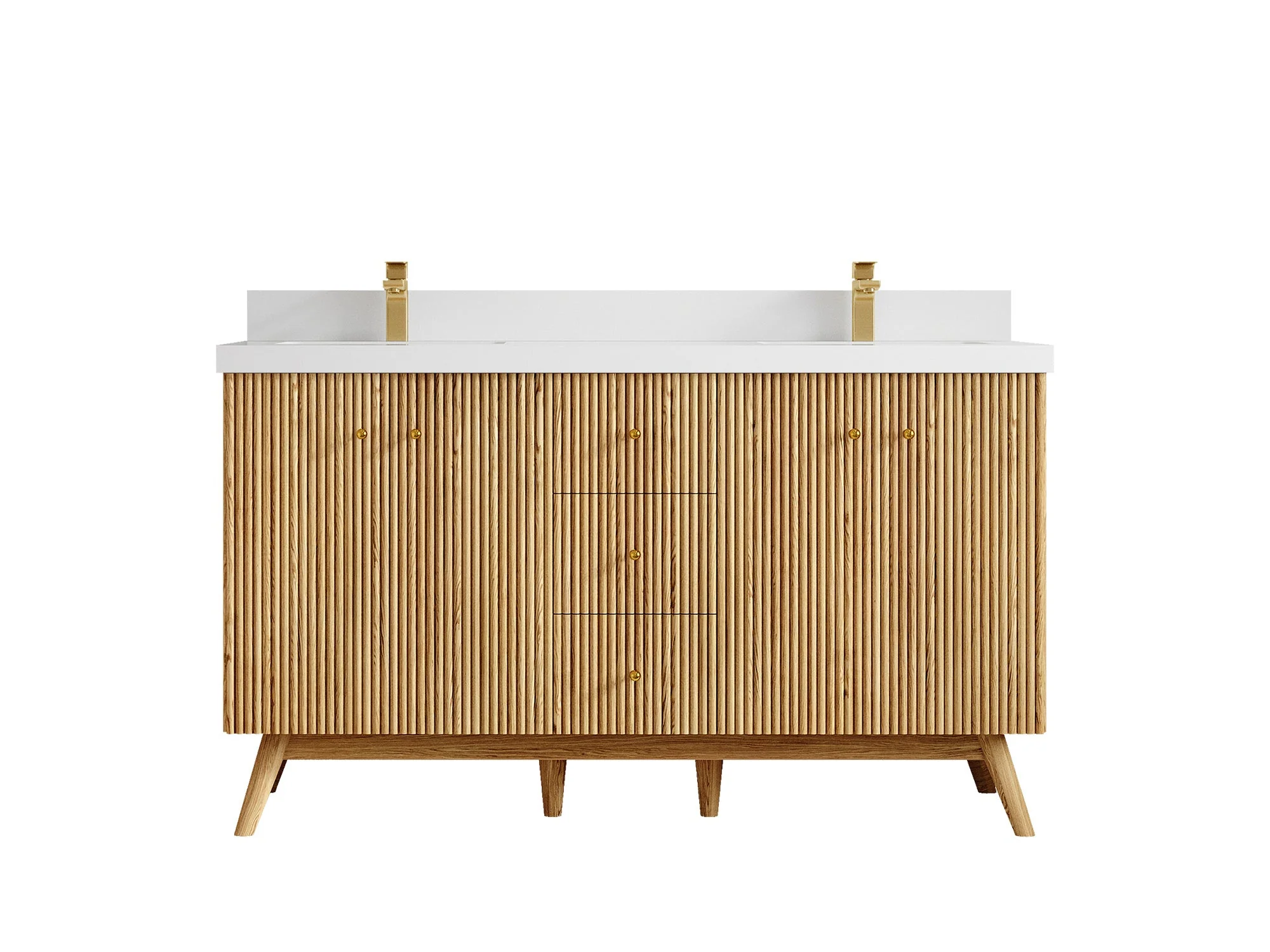 Pasadena White Oak 60 in. W x 22 in. D Double Sink Bathroom Vanity - Image 44