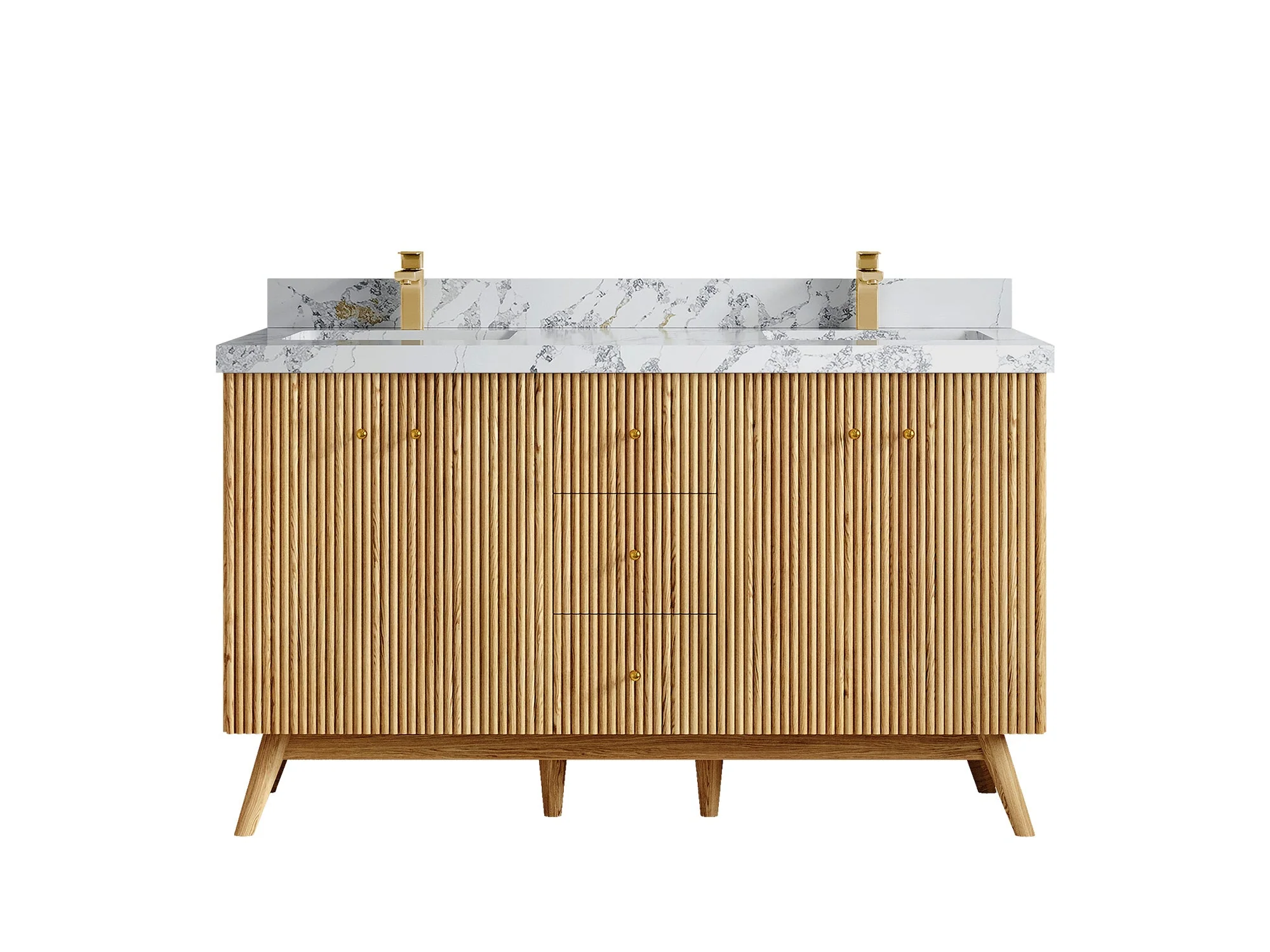 Pasadena White Oak 60 in. W x 22 in. D Double Sink Bathroom Vanity - Image 8