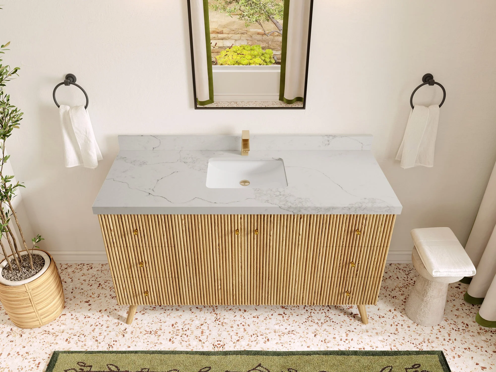 Pasadena White Oak 60 in. W x 22 in. D Single Sink Bathroom Vanity - Image 15