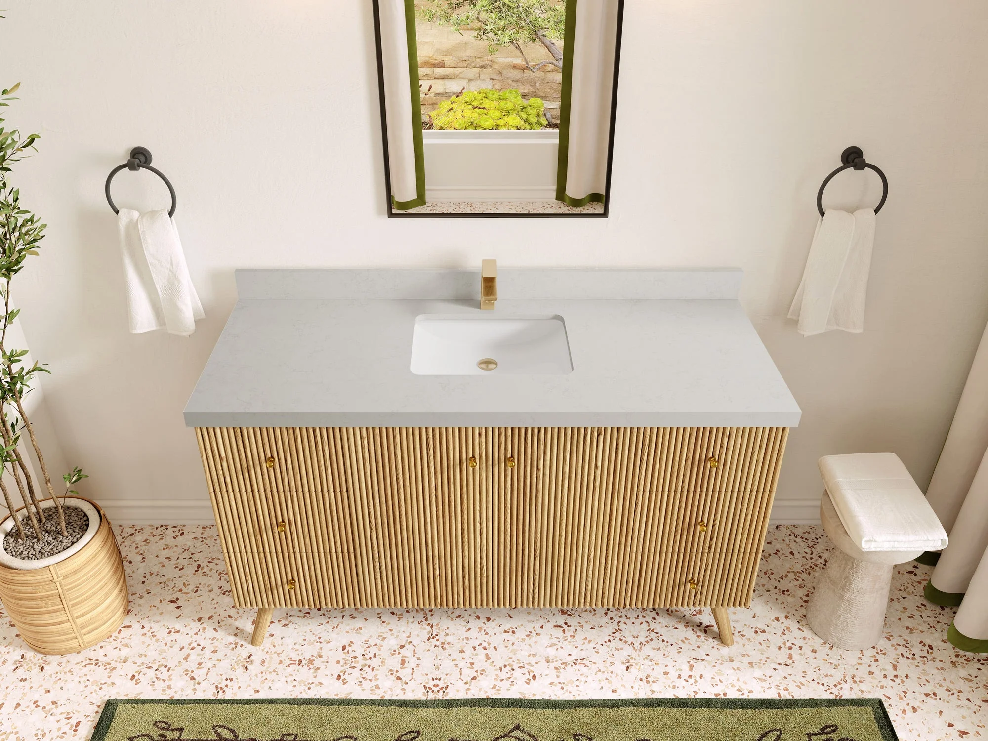 Pasadena White Oak 60 in. W x 22 in. D Single Sink Bathroom Vanity - Image 21