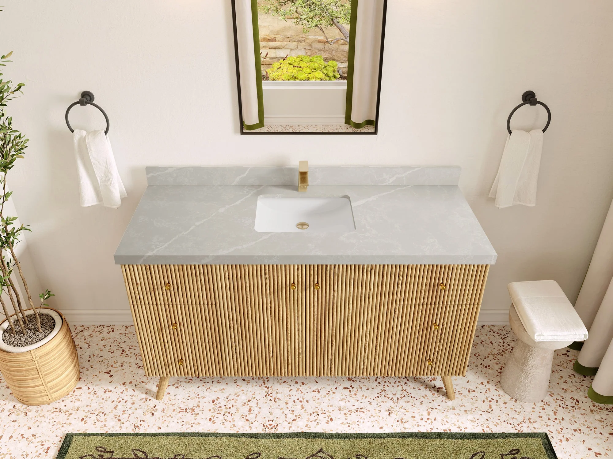 Pasadena White Oak 60 in. W x 22 in. D Single Sink Bathroom Vanity - Image 31