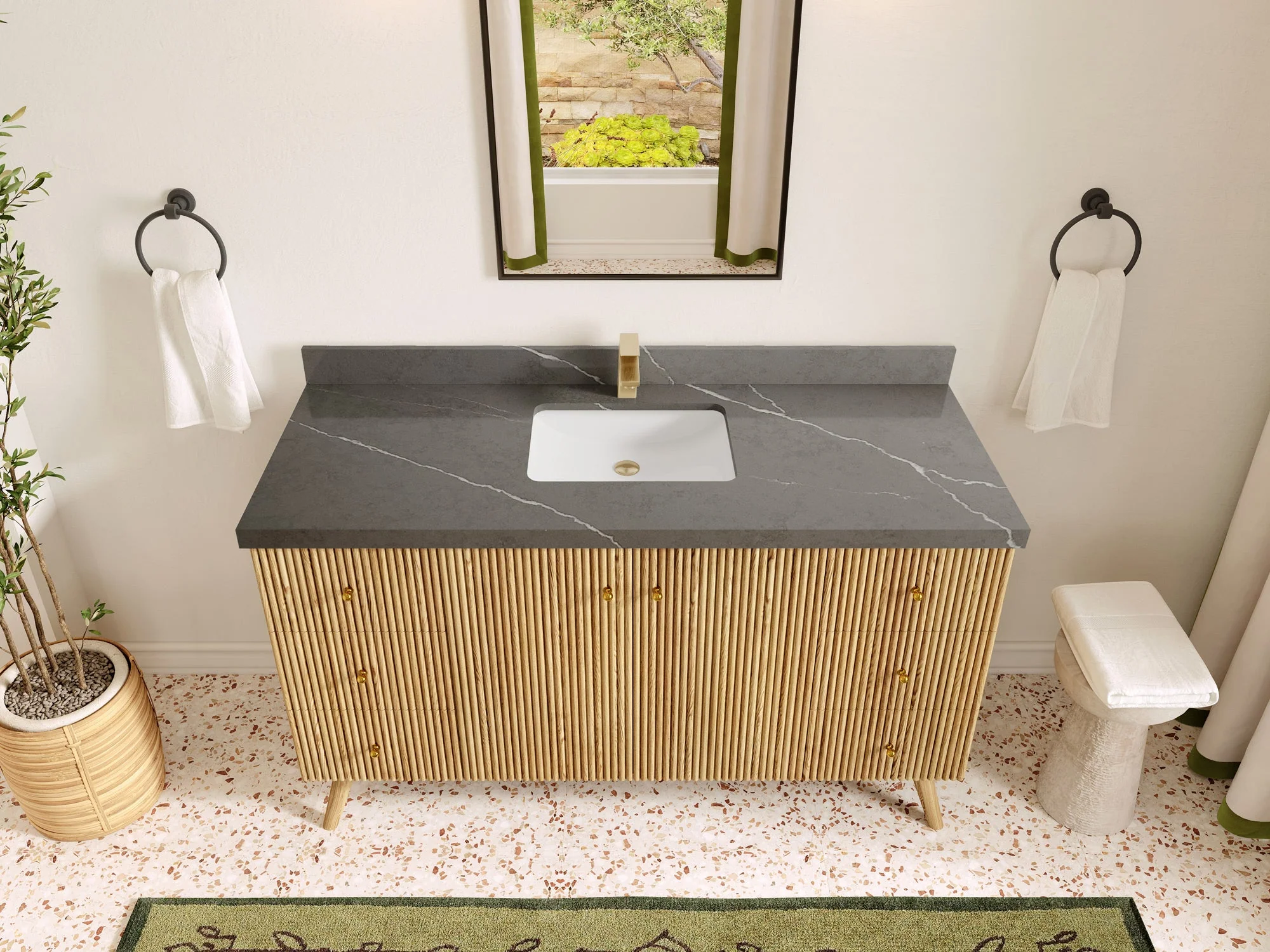 Pasadena White Oak 60 in. W x 22 in. D Single Sink Bathroom Vanity - Image 33
