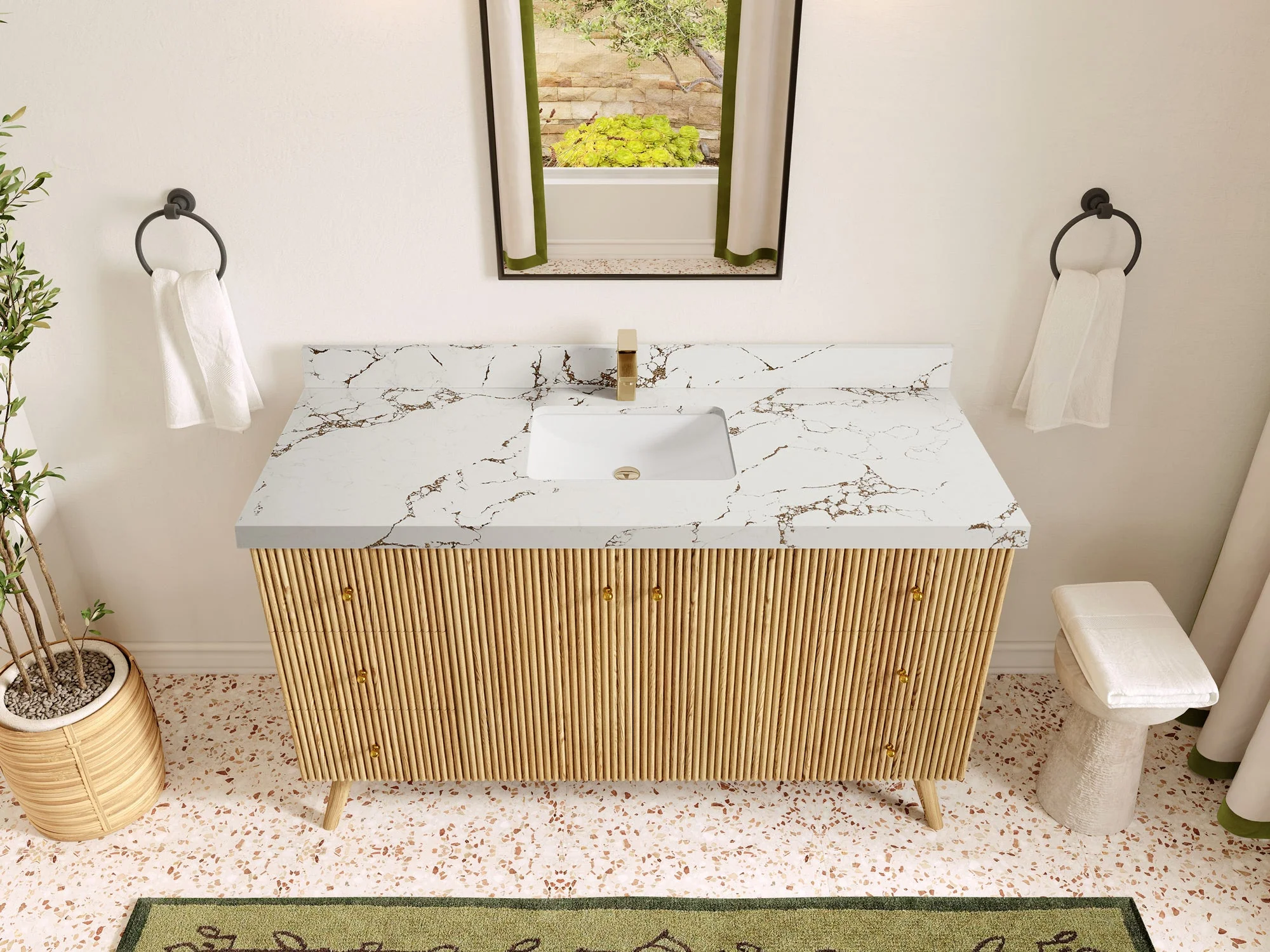 Pasadena White Oak 60 in. W x 22 in. D Single Sink Bathroom Vanity - Image 35