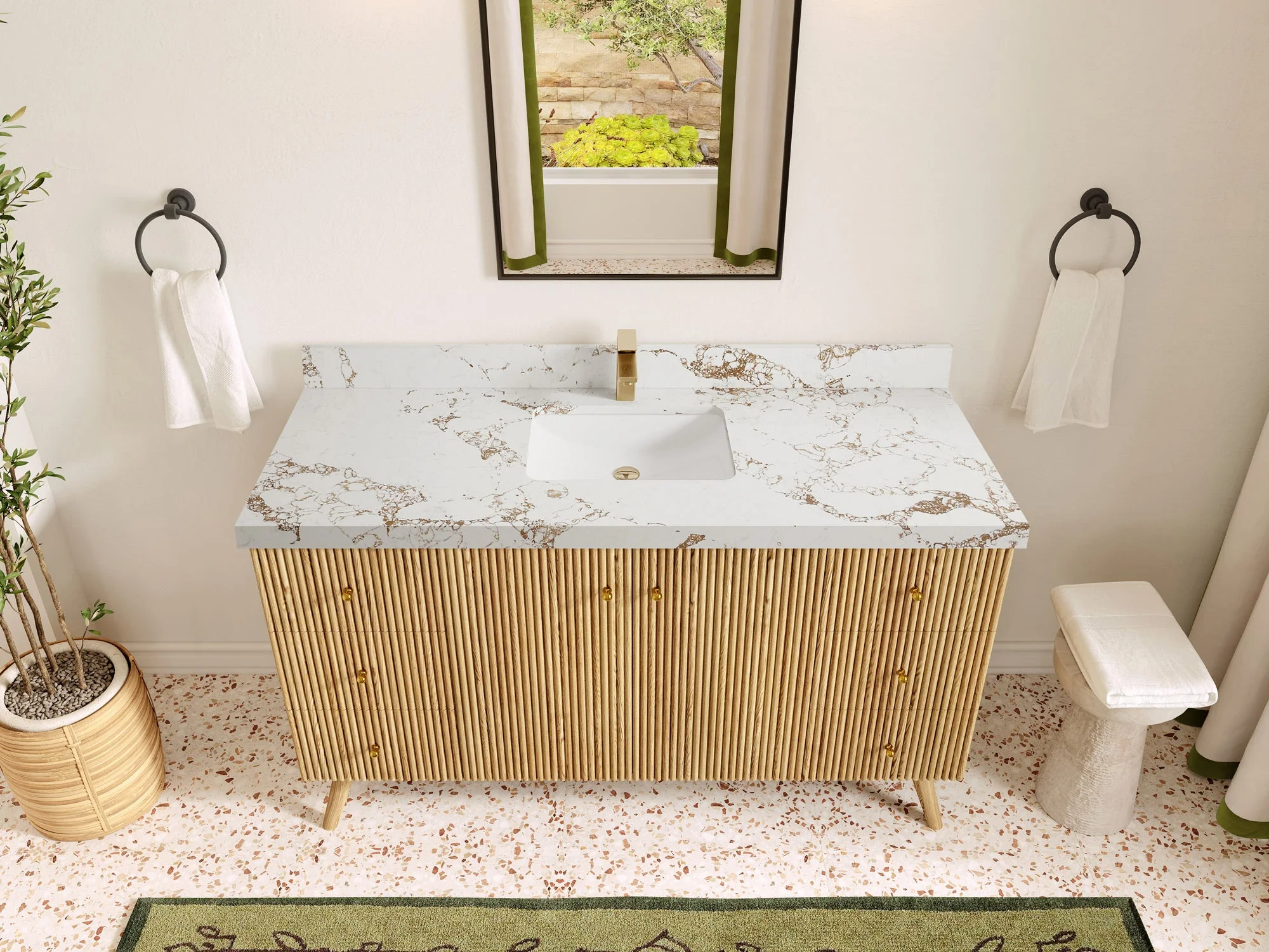 Pasadena White Oak 60 in. W x 22 in. D Single Sink Bathroom Vanity - Image 37