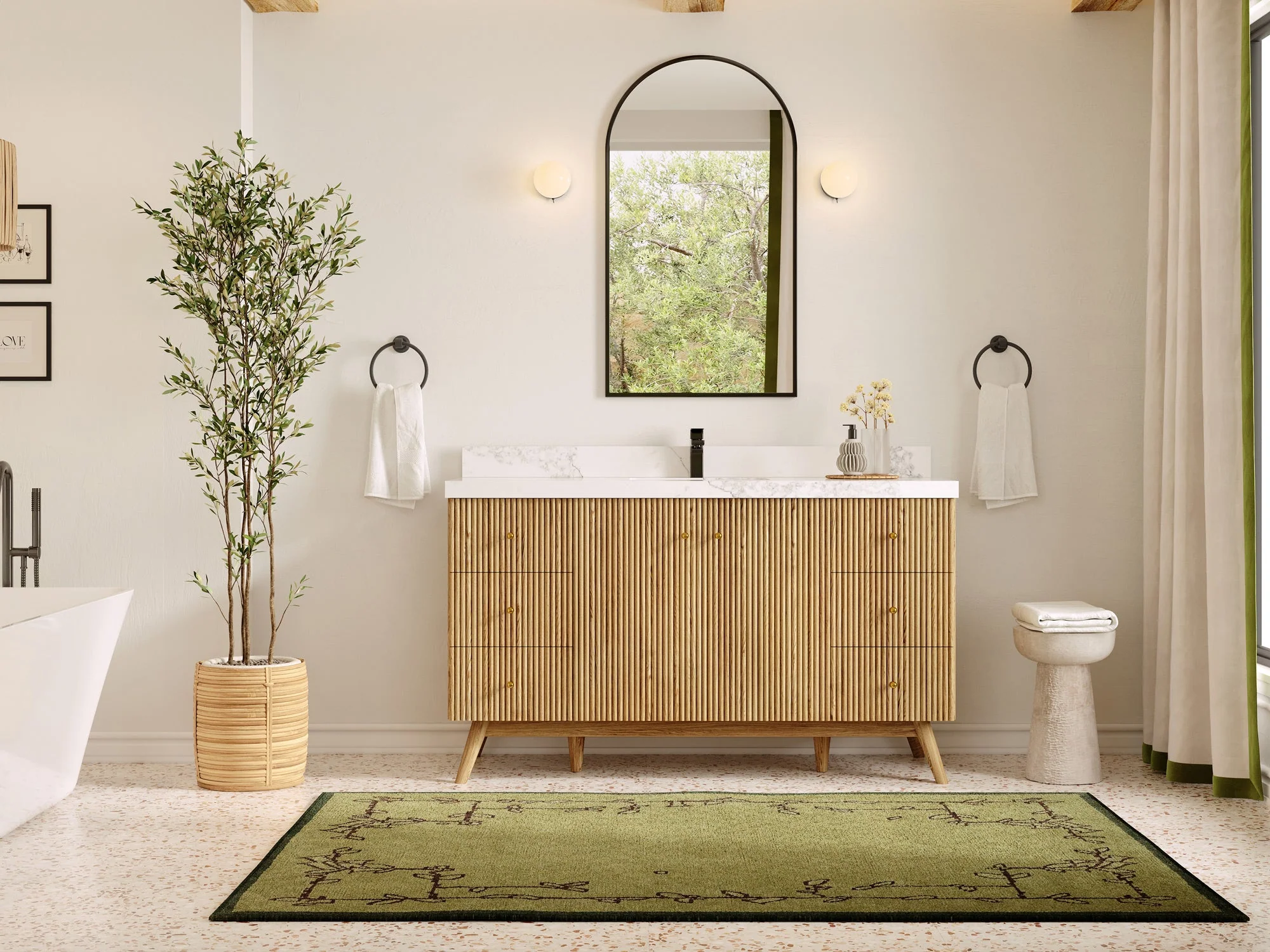 Pasadena White Oak 60 in. W x 22 in. D Single Sink Bathroom Vanity - Image 4