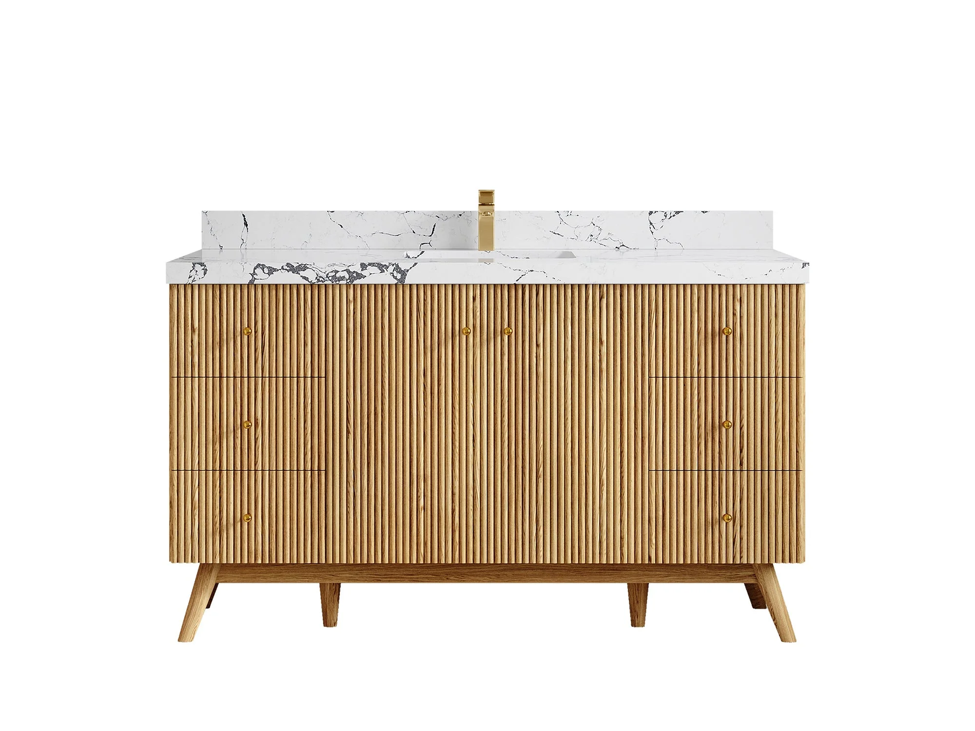 Pasadena White Oak 60 in. W x 22 in. D Single Sink Bathroom Vanity - Image 40